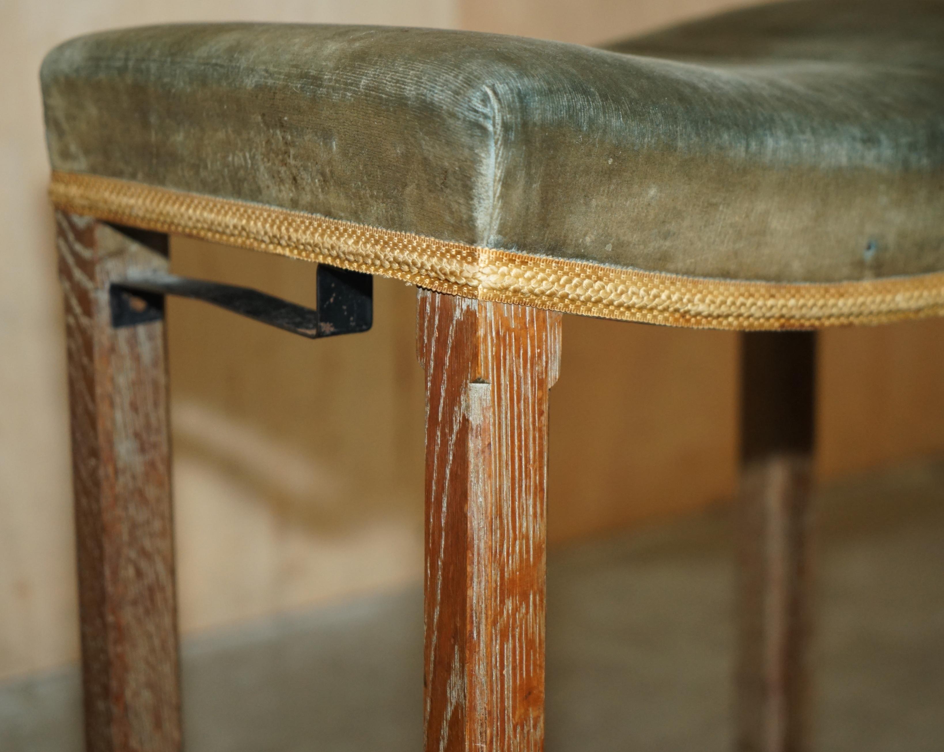 Original King George VI Coronation Stool 1937 Limed Oak By Waring & Gillow For Sale 7