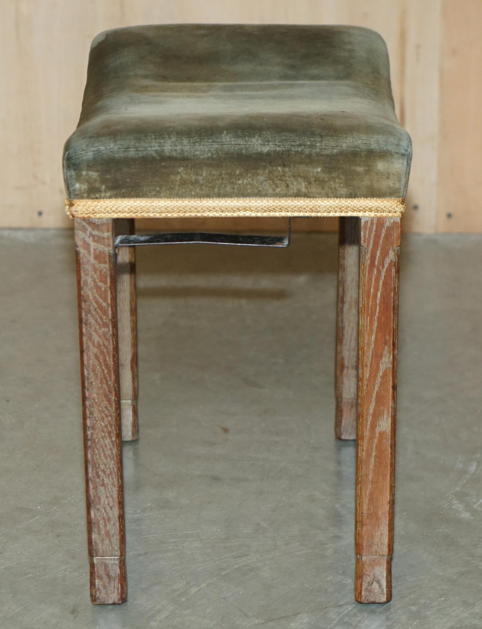Original King George VI Coronation Stool 1937 Limed Oak By Waring & Gillow For Sale 9