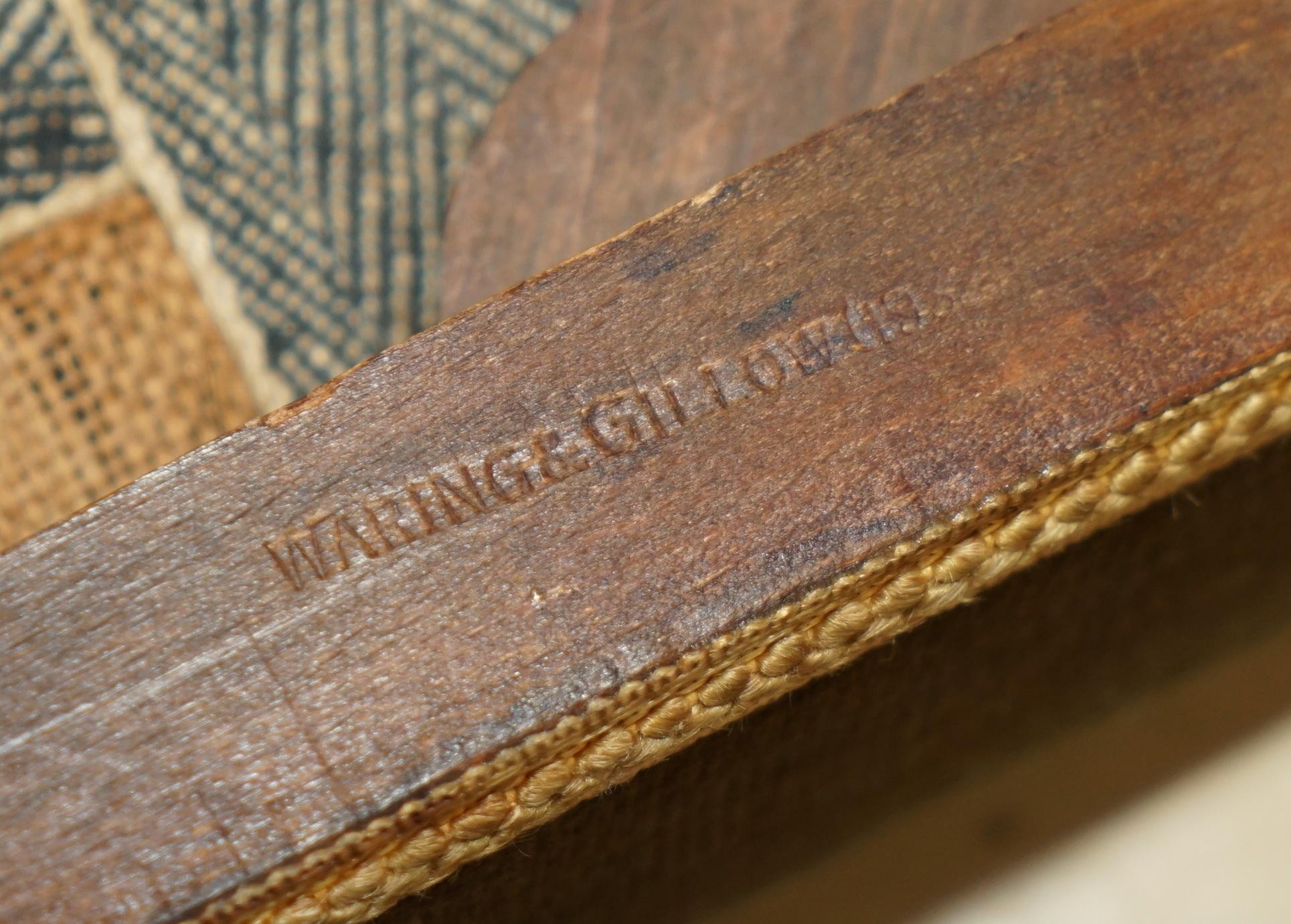 Art Deco Original King George VI Coronation Stool 1937 Limed Oak By Waring & Gillow For Sale