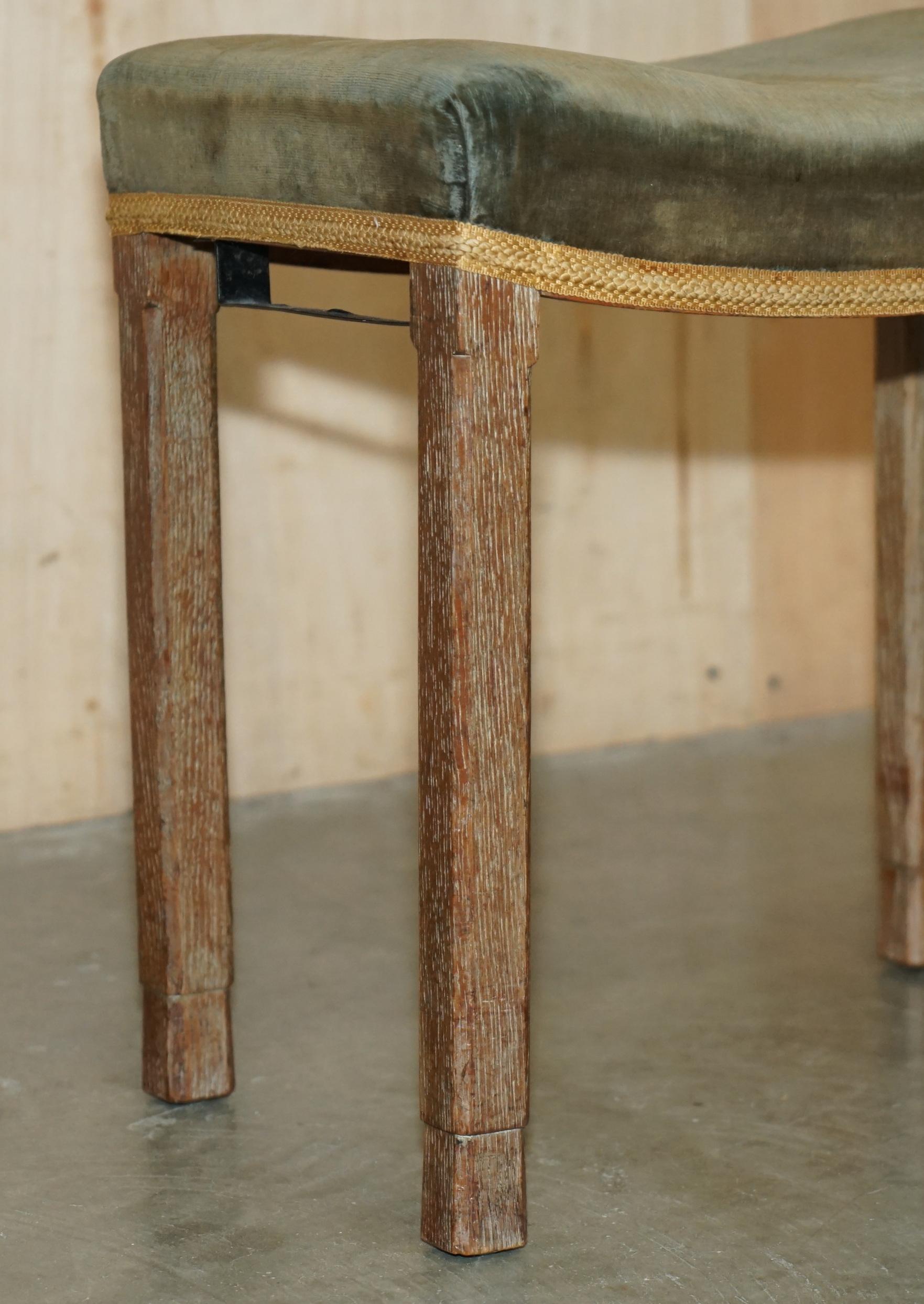 Original King George VI Coronation Stool 1937 Limed Oak By Waring & Gillow For Sale 1