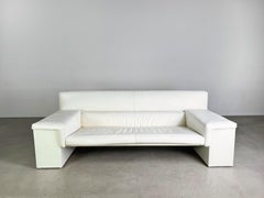 Original Knoll Brigadier Dreisitzer Leder weiß Cini Boeri 1980