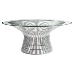 Original Knoll Warren Platner Collection 36" Round Glass Coffee Table