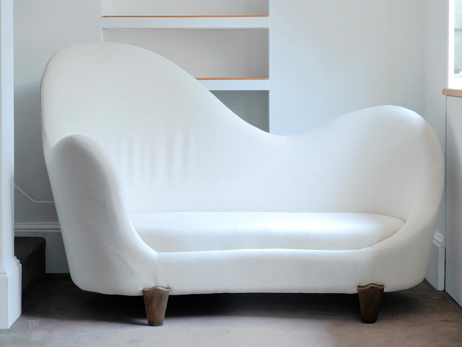 Iconic 'Koala Sofa' circa 1985 by Elizabeth Garouste & Mattia Bonetti. Stamped 'BG' on one of the sofa's bronze feet. New fabric.