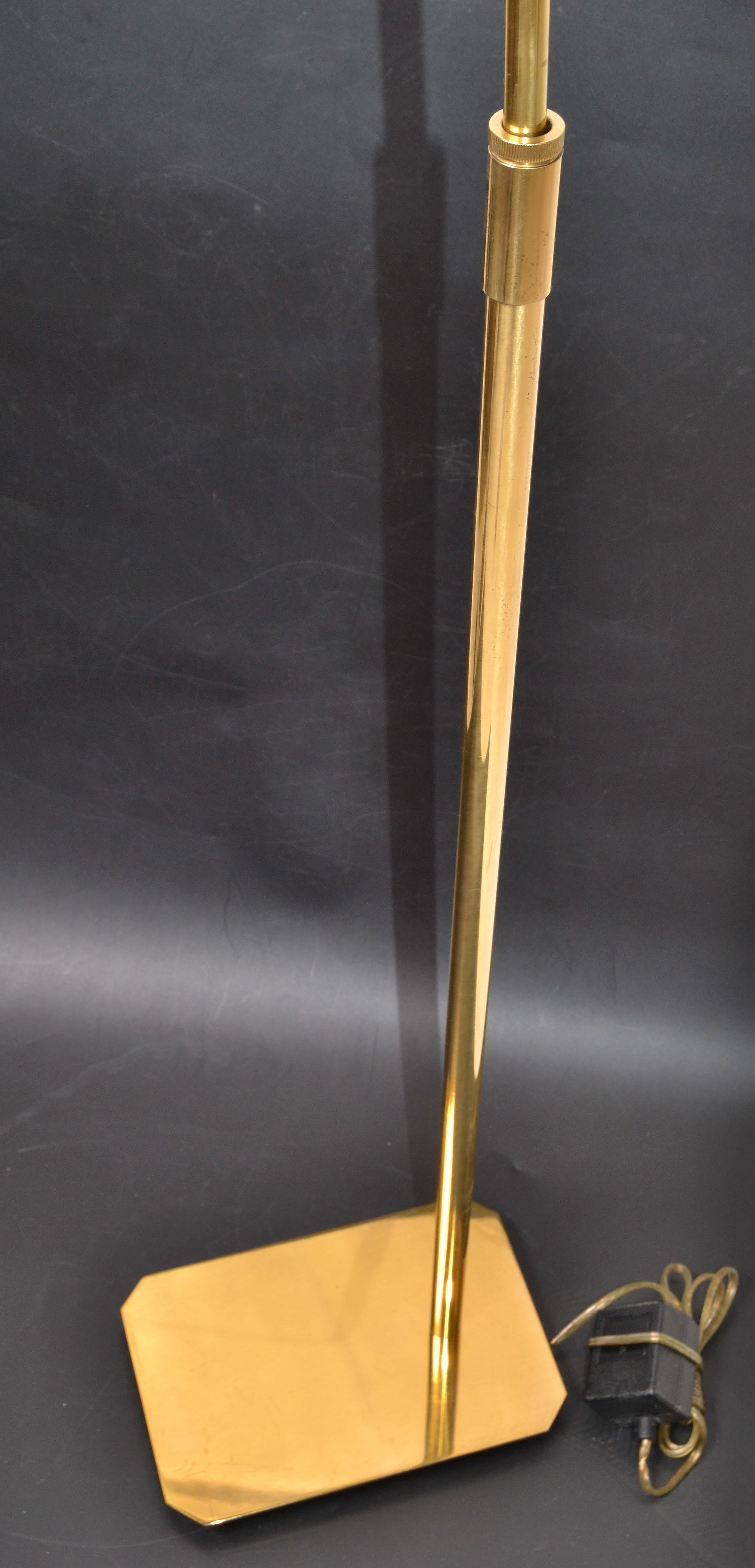 20th Century Original Koch & Lowy Articulated Polished Brass Floor Lamp Mid-Century Modern For Sale