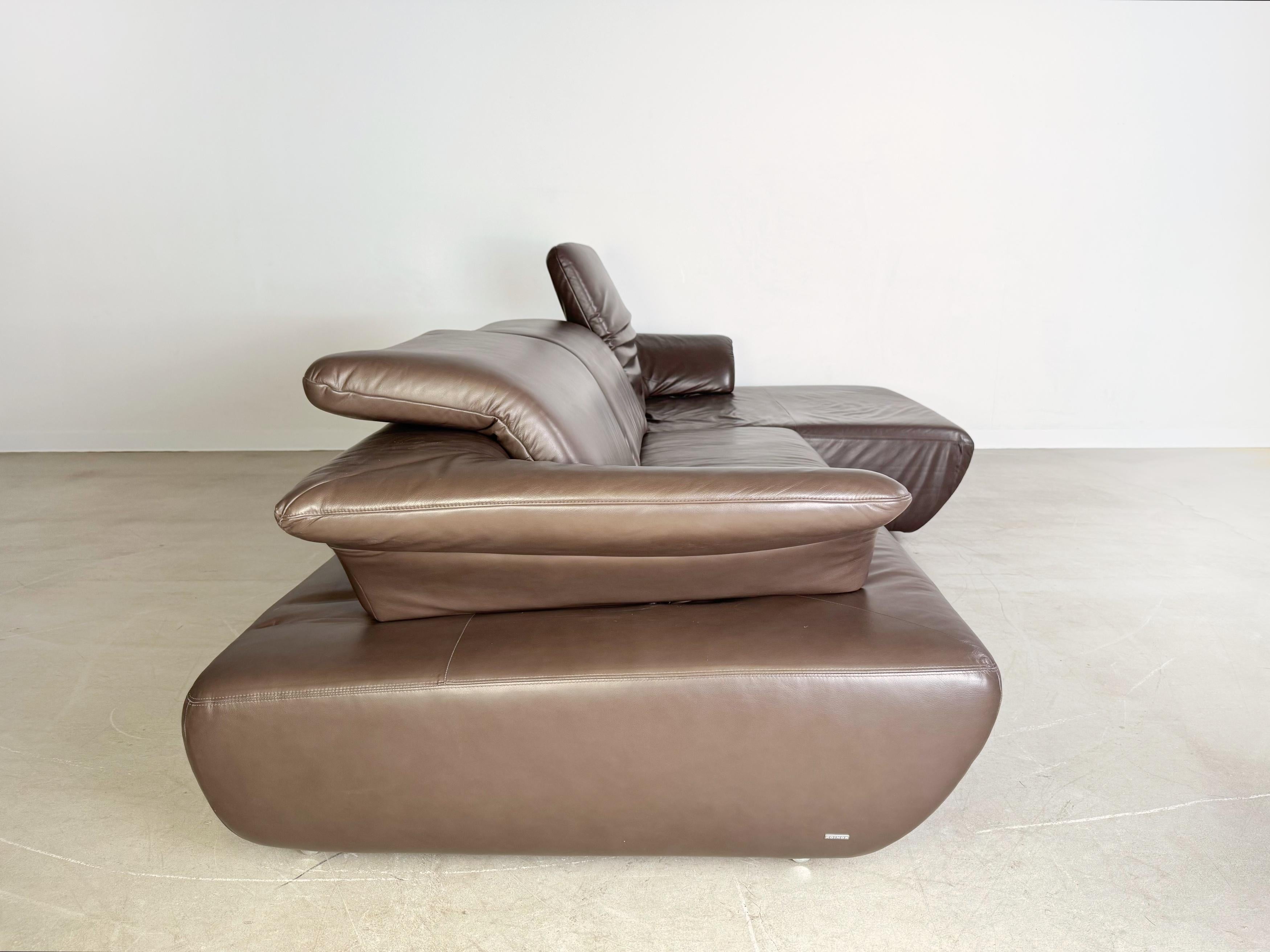 Original Koinor Avanti Ecksofa Couch Design Leder braun en vente 3