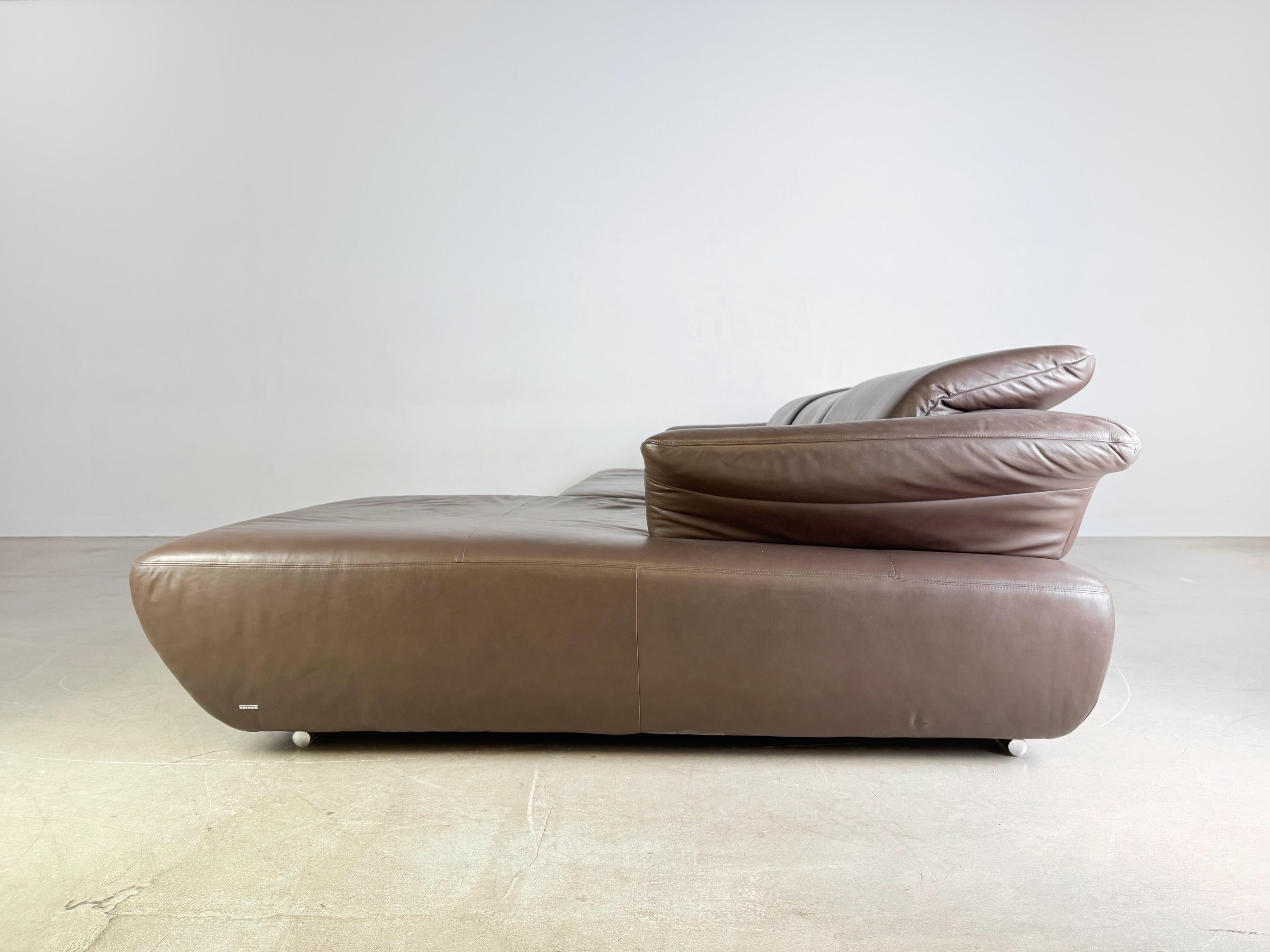 Original Koinor Avanti Ecksofa Couch Design Leder braun en vente 4