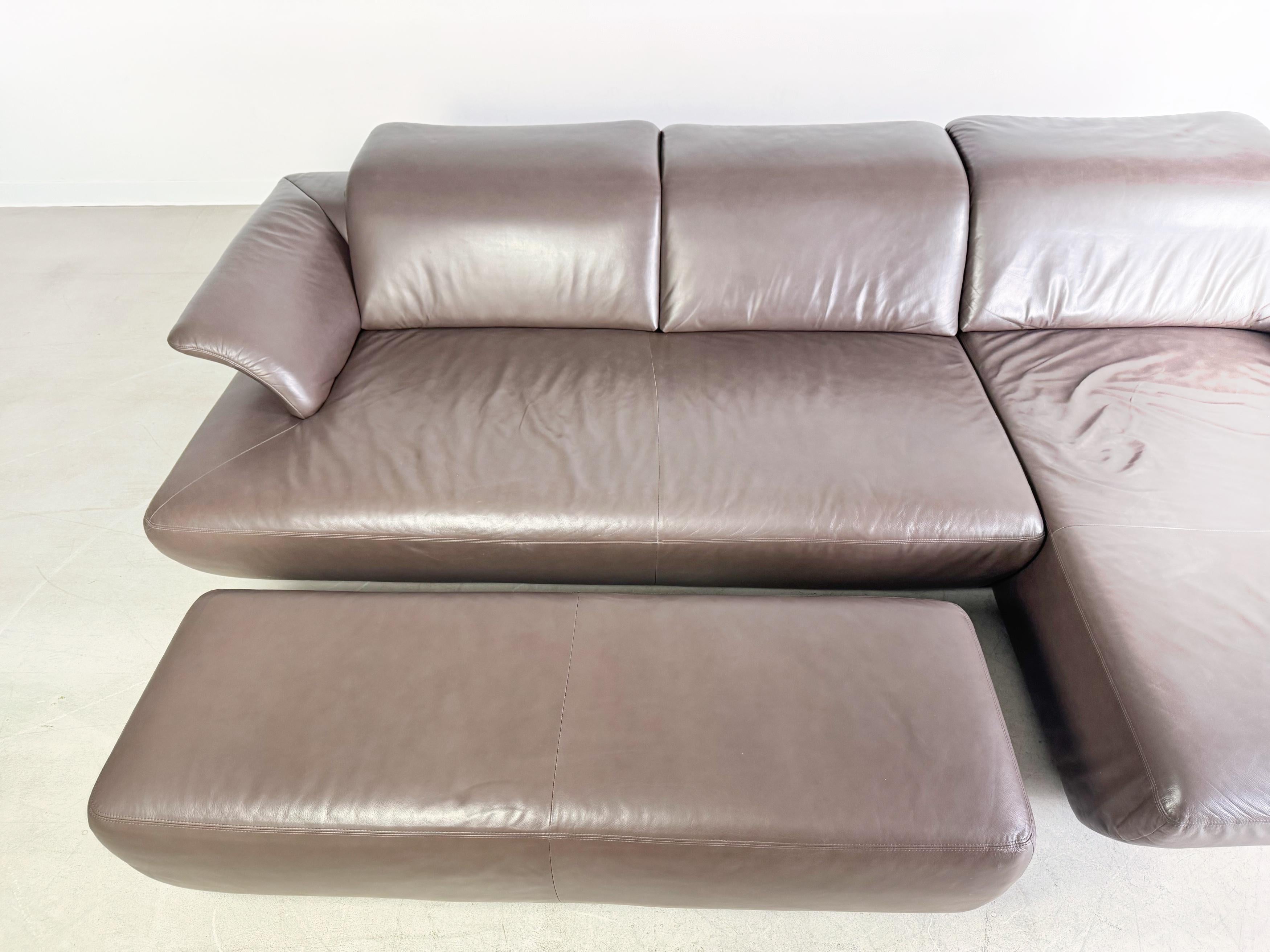XXIe siècle et contemporain Original Koinor Avanti Ecksofa Couch Design Leder braun en vente
