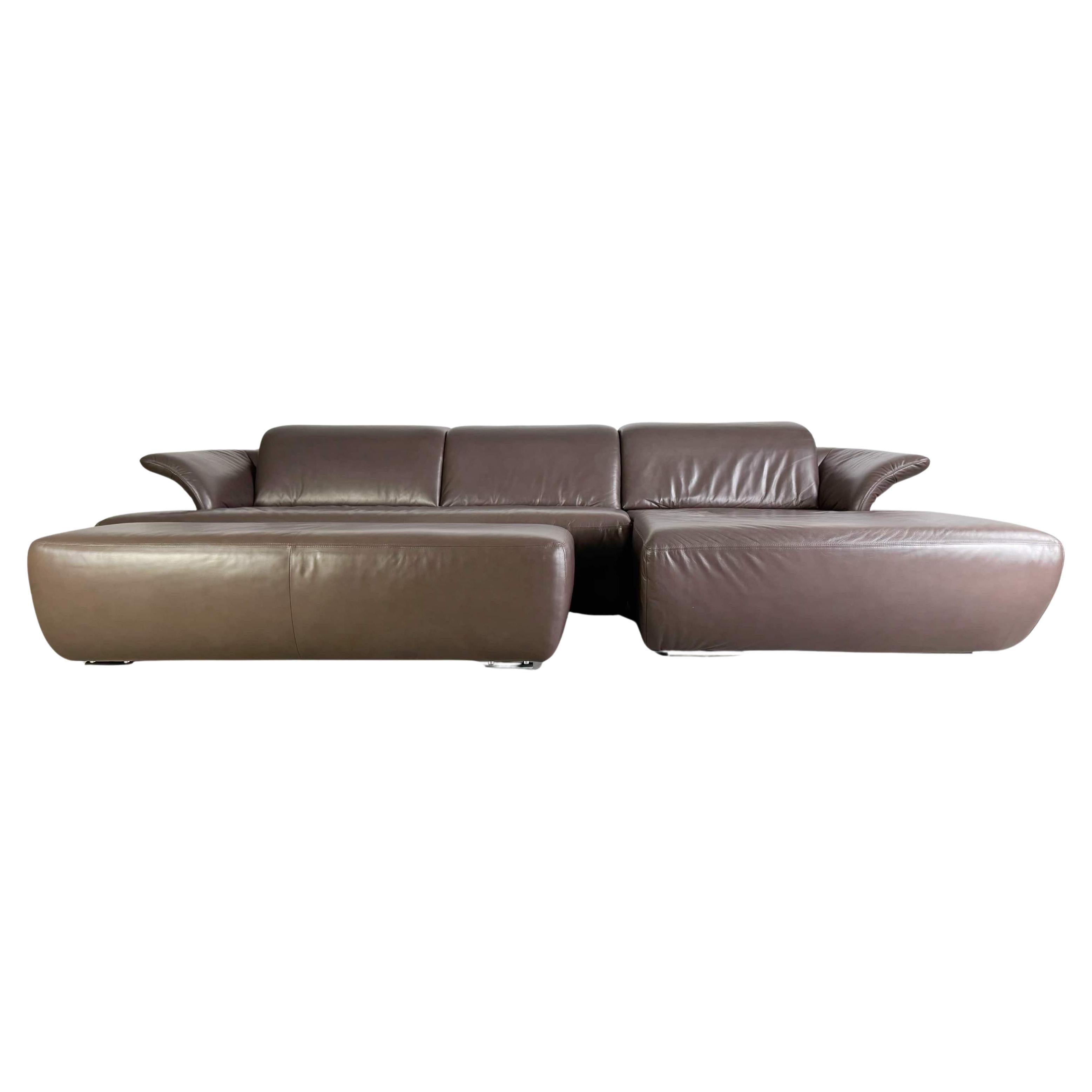 Original Koinor Avanti Ecksofa Couch Design Leder braun