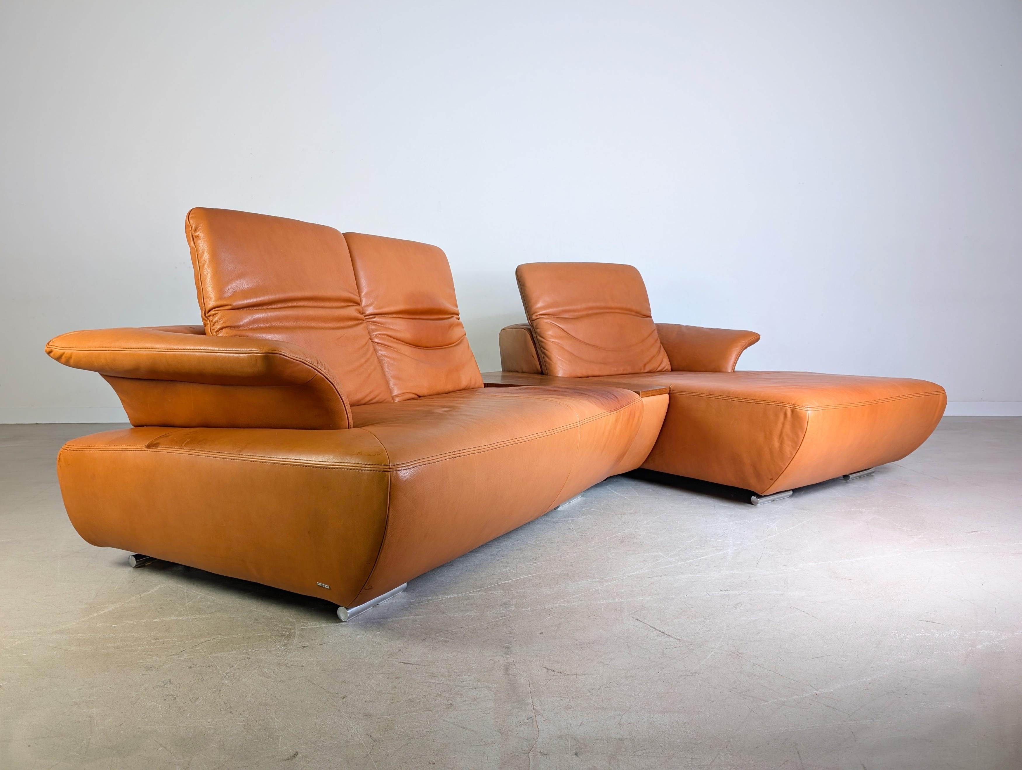 Tedesco Divano Koinor Avanti originale Divano Lederer cognac Design in vendita