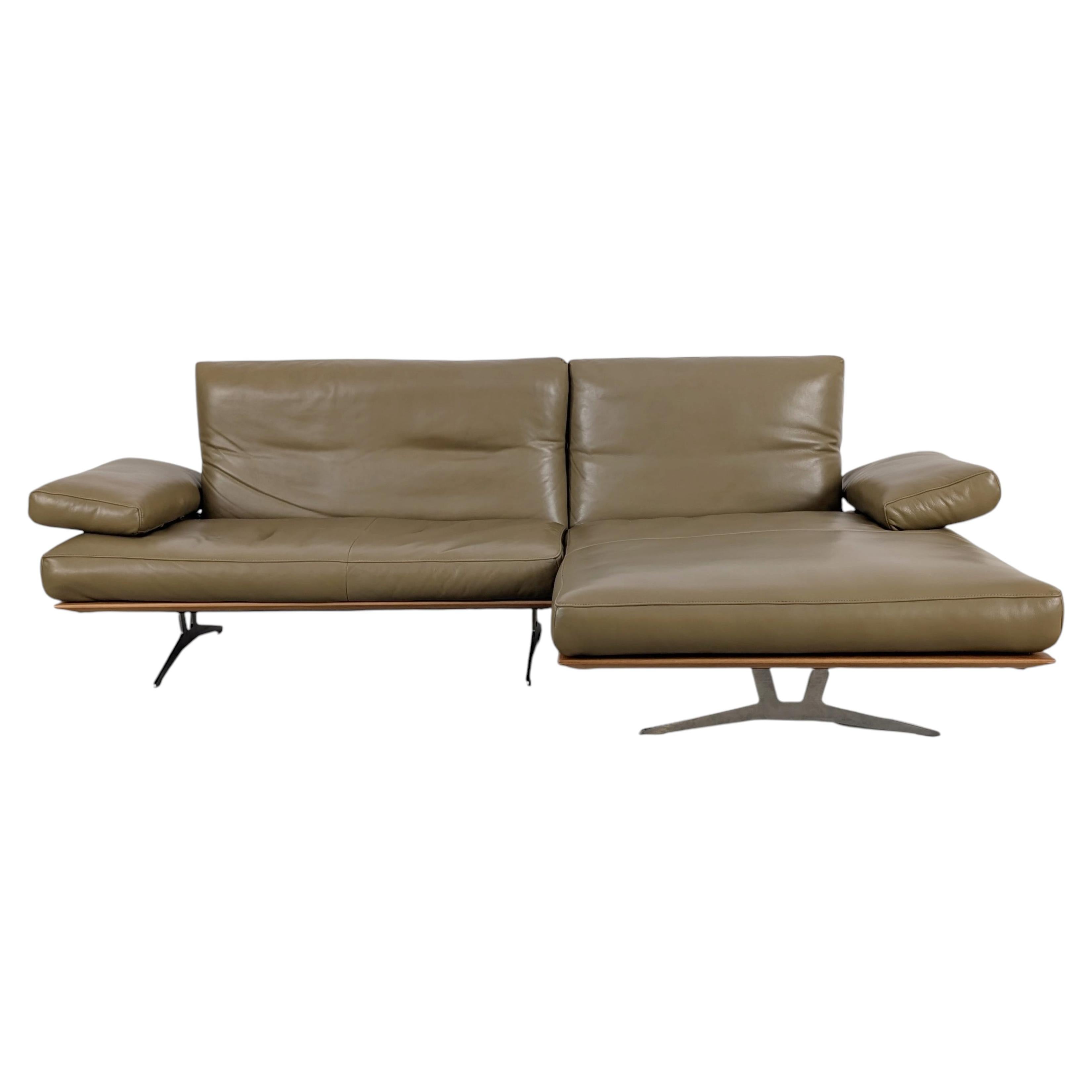Original Koinor Marylin Ecksofa Leder Sofa Designer Couch grün