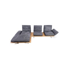 Original Koinor Schwof Ecksofa Design-Couch Bison 69, blaues Leder