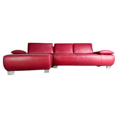 Koinor Volare Sofa Design Couch Leather Red Corner Sofa