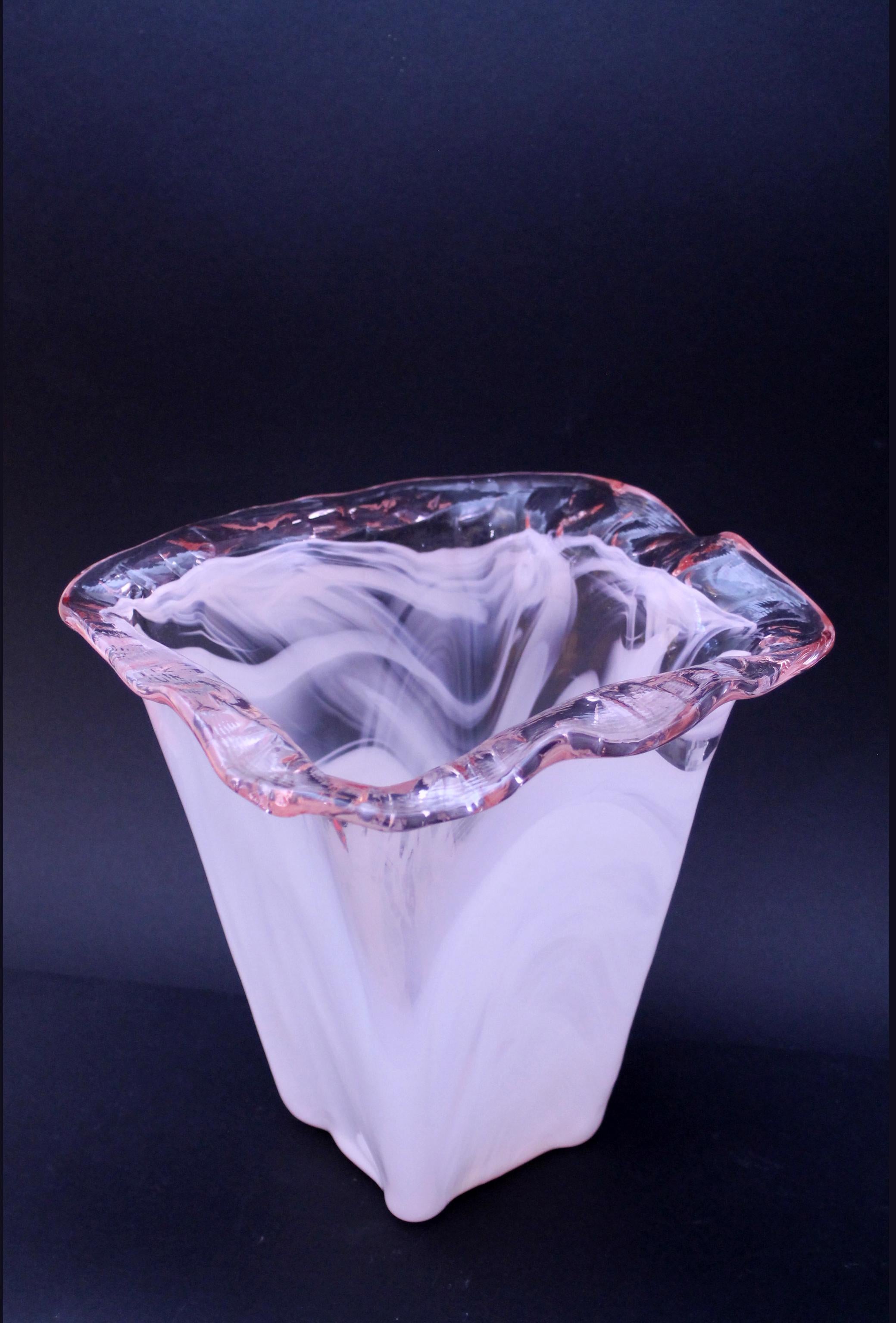 1980s Original Murano mid-century modern retro decor light pink glass vase by La Murrina Vetreria

Manufacturer: La Murrina Vetreria (Murano - Italy). Signed and branded
Dimensions: 26cm height x Ø 25x25cm
Weight: 3kgs (7 pounds circa)
Condition: