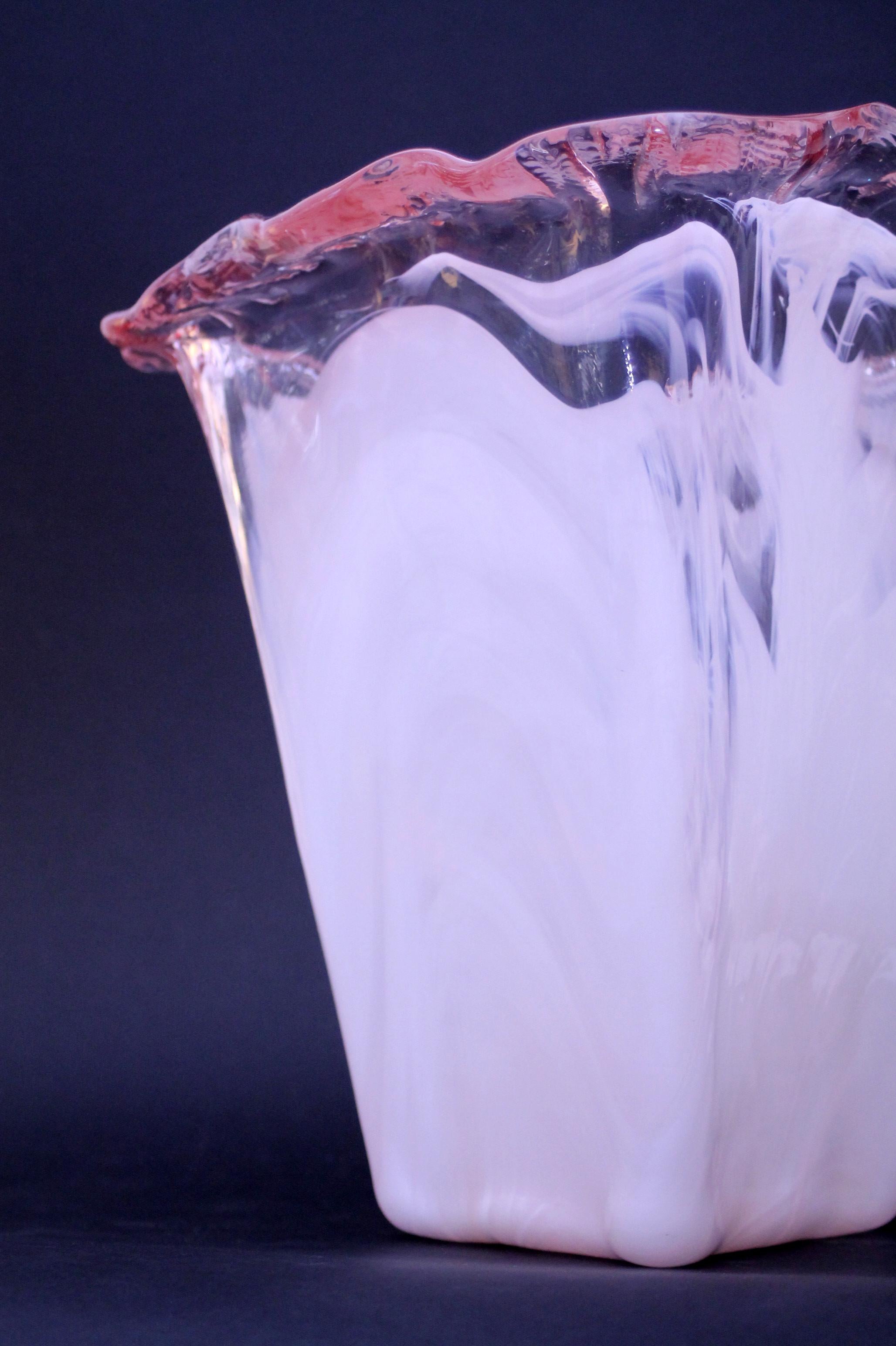 Vase original La MURRINA en verre de Murano (26hx25cm) Décoration rétro moderne du milieu du siècle dernier  en vente 1