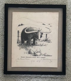 Original "LA Times" Political Cartoon Drawing - Ronald Reagan - by Paul Conrad