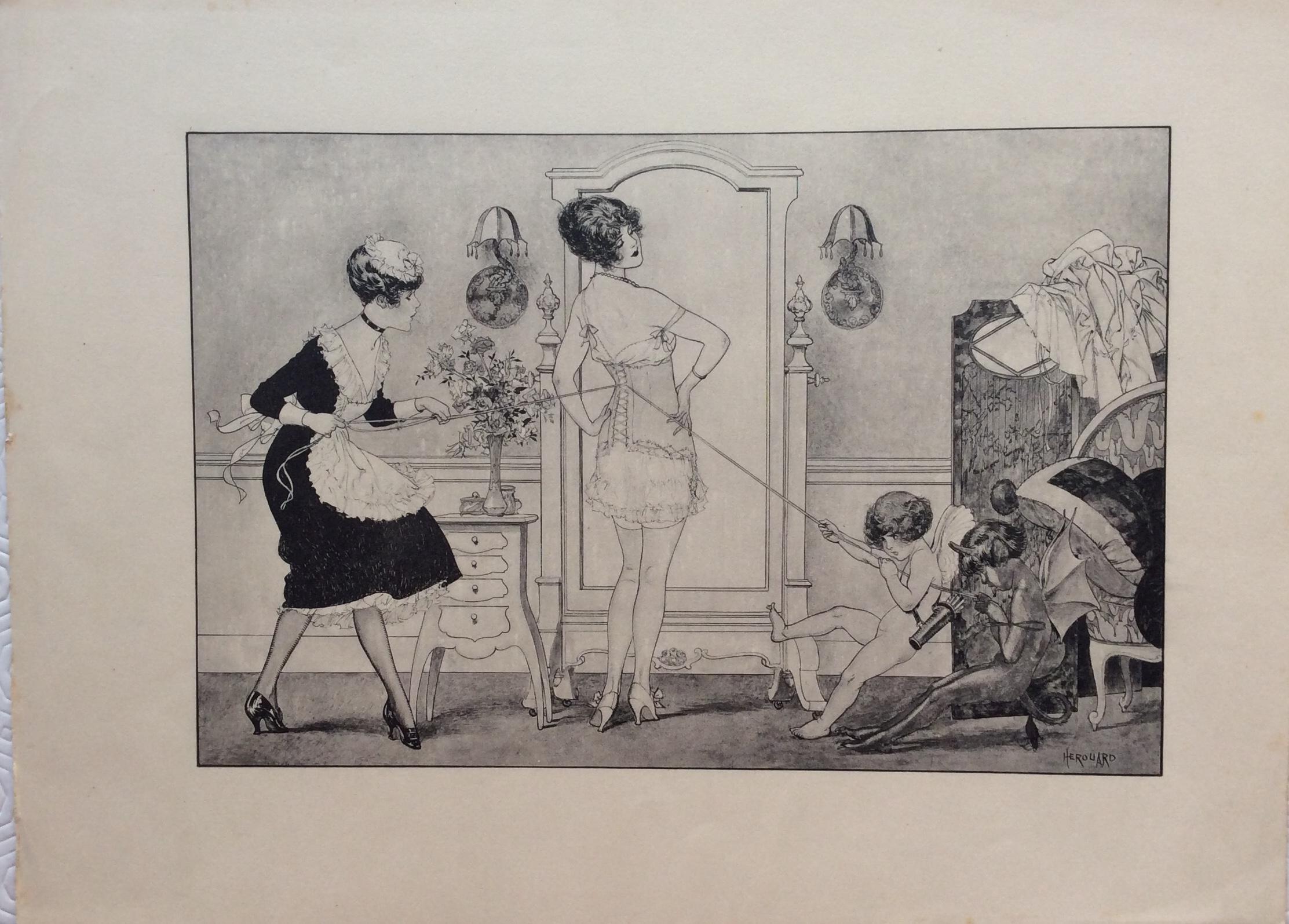 Art Deco Original La Vie Parisienne Engraving Print by Celebrated Artist Herouard