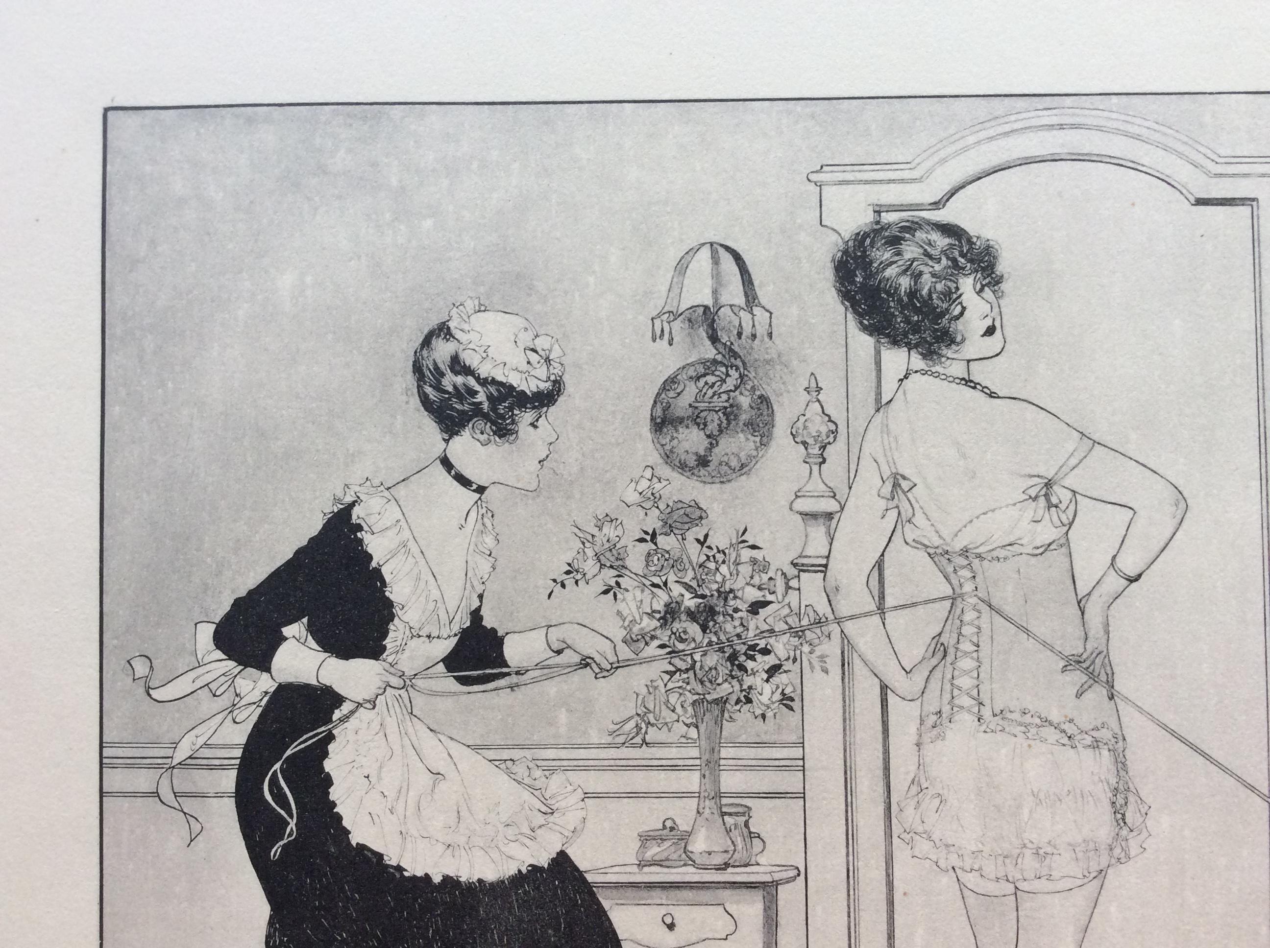 French Original La Vie Parisienne Engraving Print by Celebrated Artist Herouard