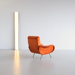 Original Lady Armchair by Marco Zanuso, Arflex Italy 'burnt orange'