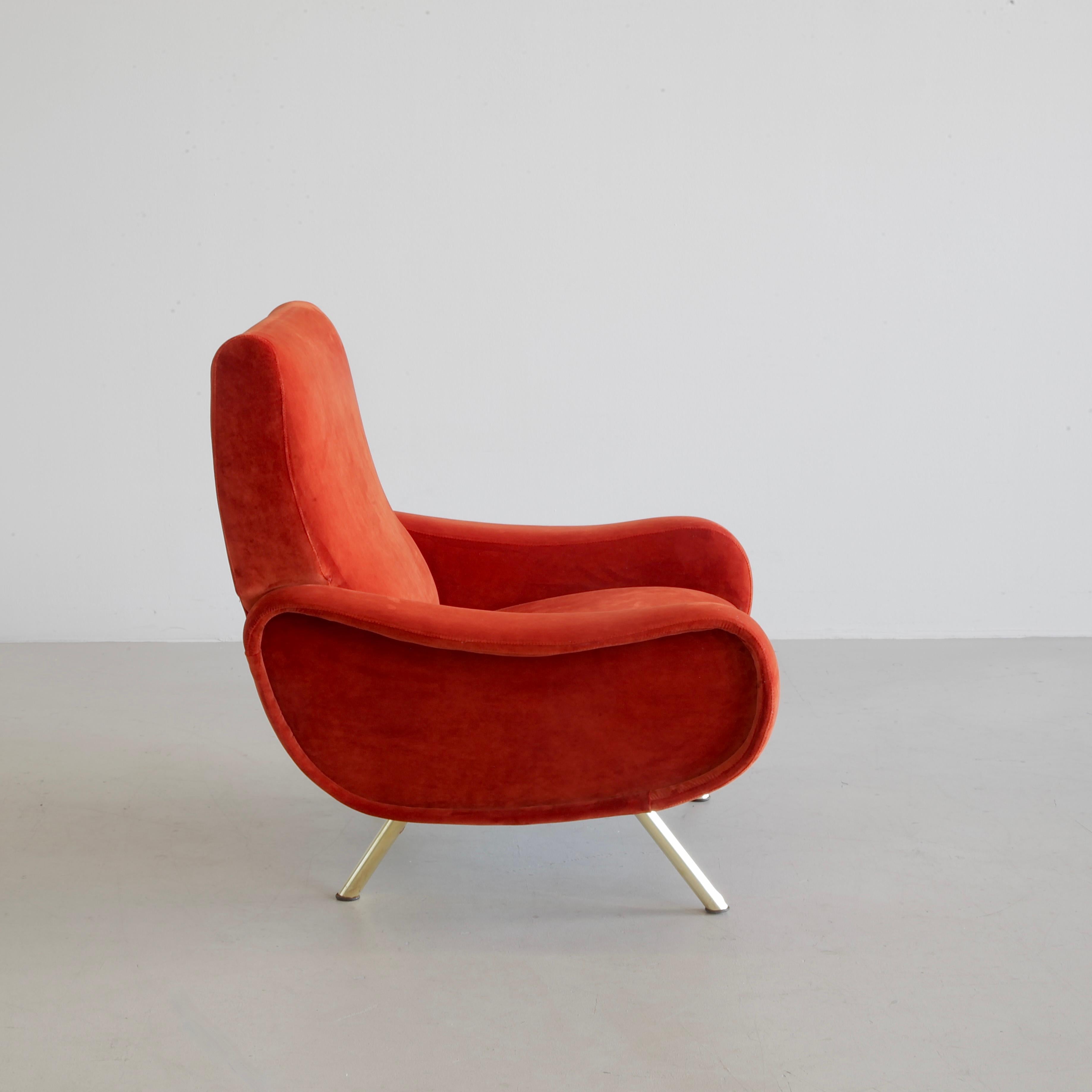 Italiano Poltrona LADY originale di Marco Zanuso, Arflex Italia (arancio bruciato) in vendita