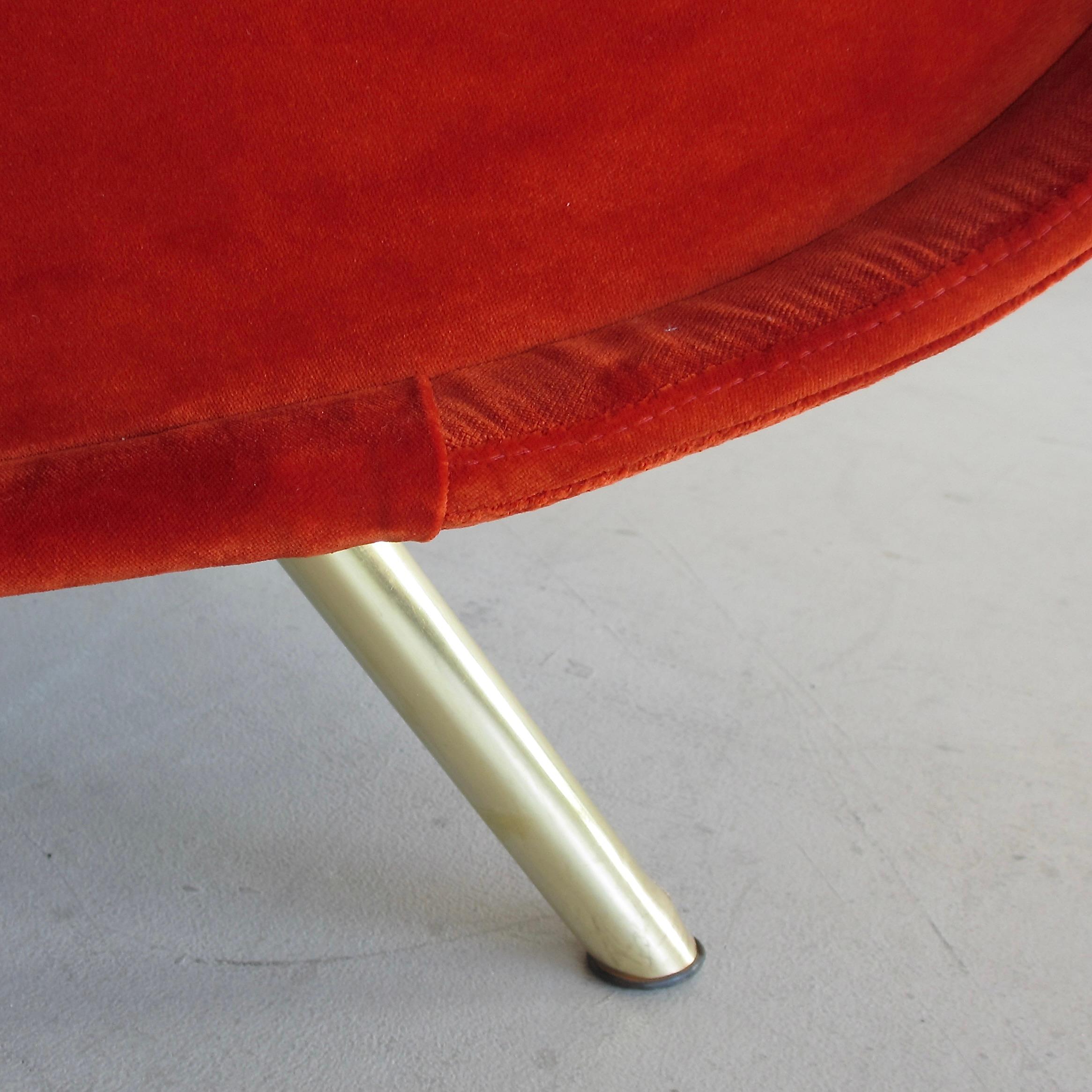 Metà XX secolo Poltrona LADY originale di Marco Zanuso, Arflex Italia (arancio bruciato) in vendita