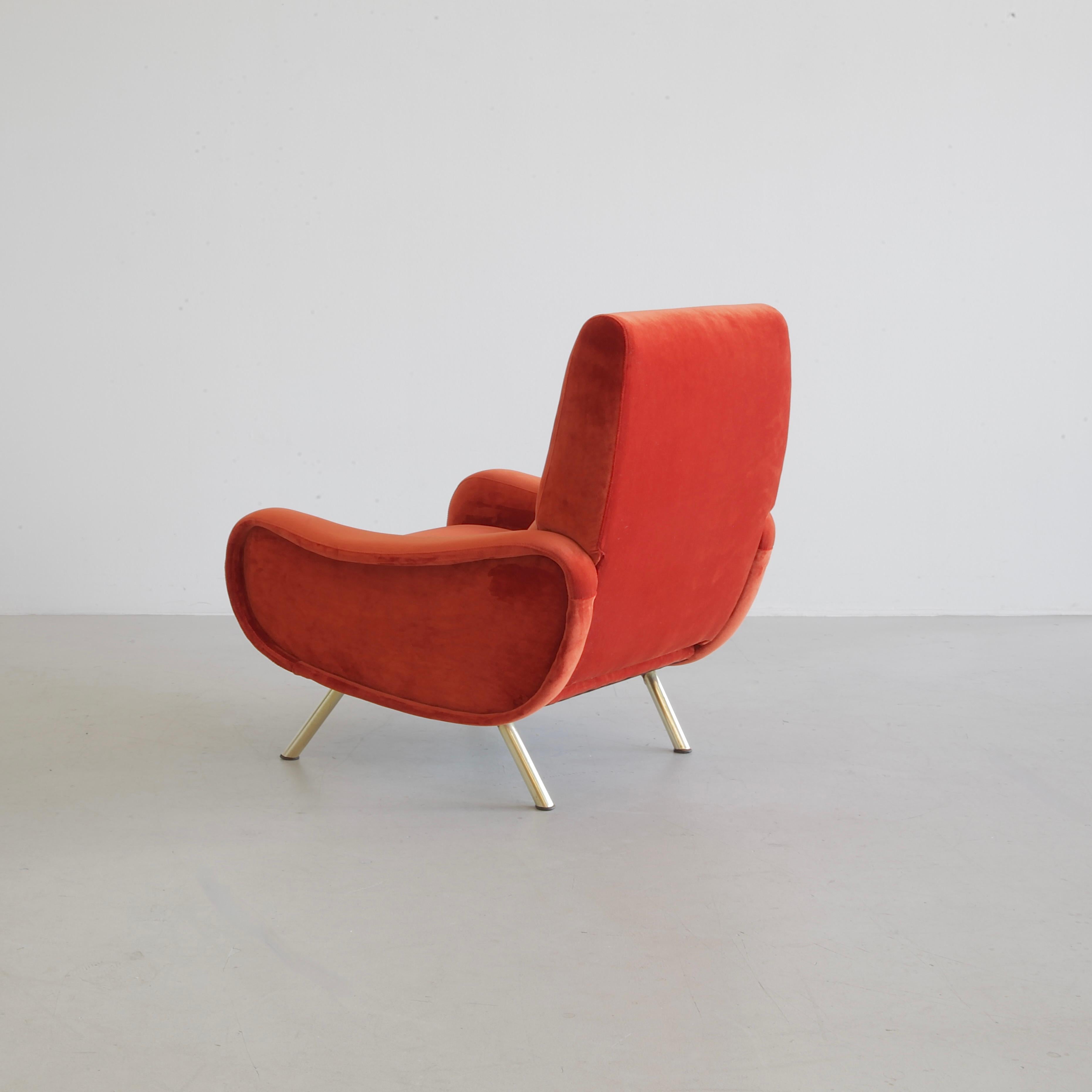 Metallo Poltrona LADY originale di Marco Zanuso, Arflex Italia (arancio bruciato) in vendita