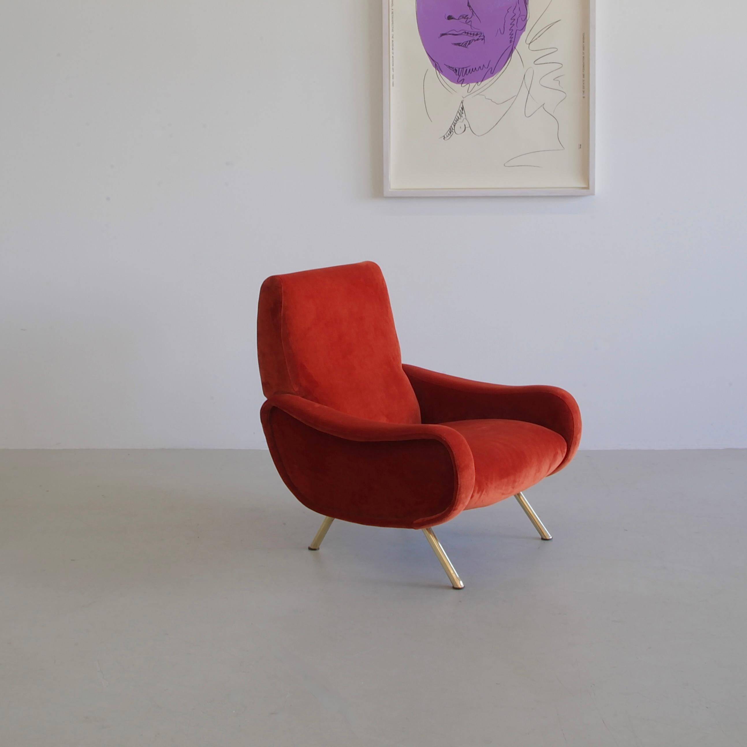 Original LADY Armchair by Marco ZANUSO, Arflex Italy (burnt orange) 1