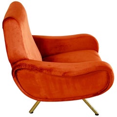 Original Lady Armchair by Marco Zanuso, Arflex Italy 'burnt orange'