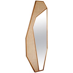 Original Laminated Mirror Mixed with Handcrafted Straw Finish, Mirror Cactus