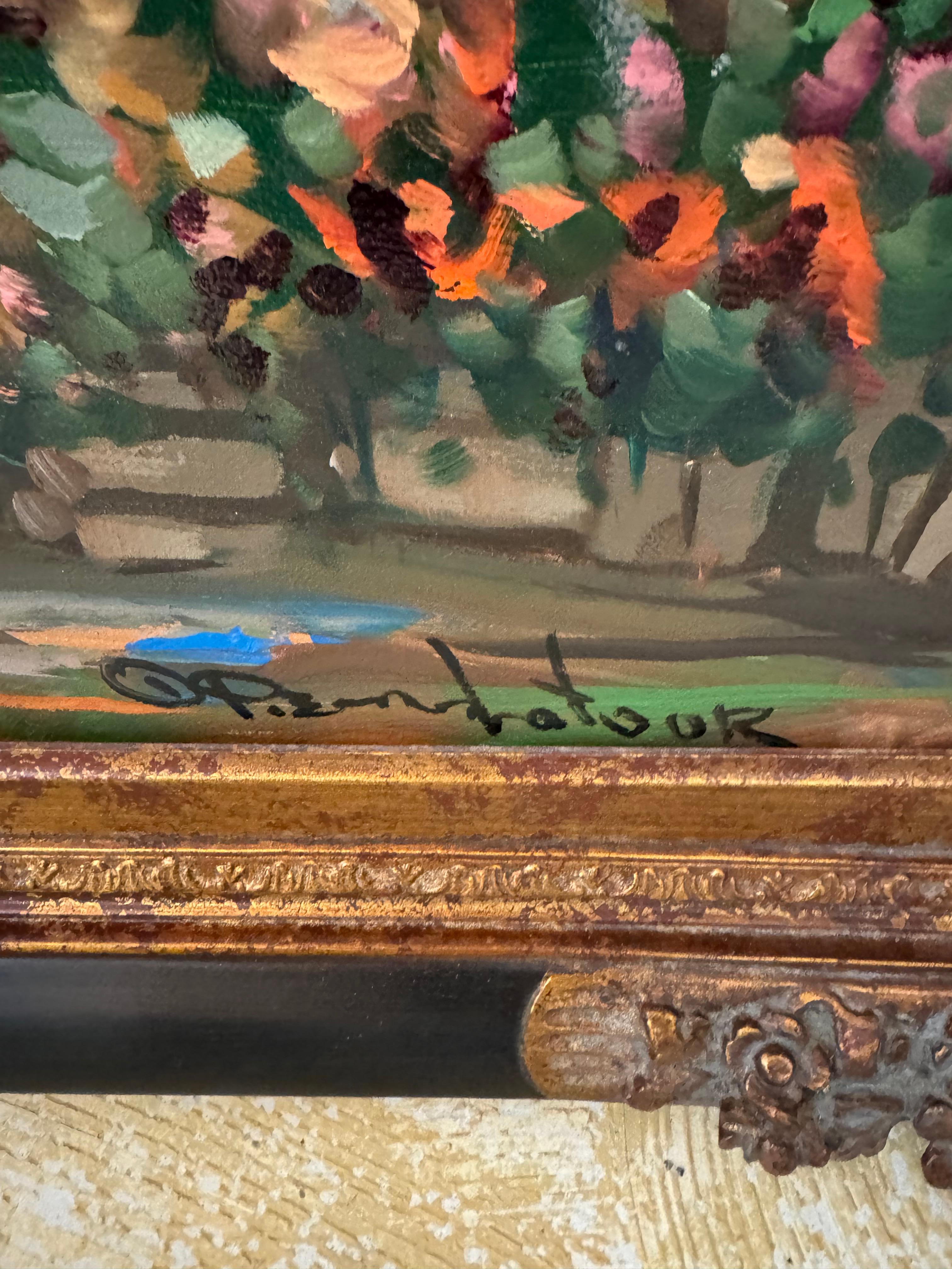 Canvas Original landscape oil painting on canvas signed by artist Pierre La tour