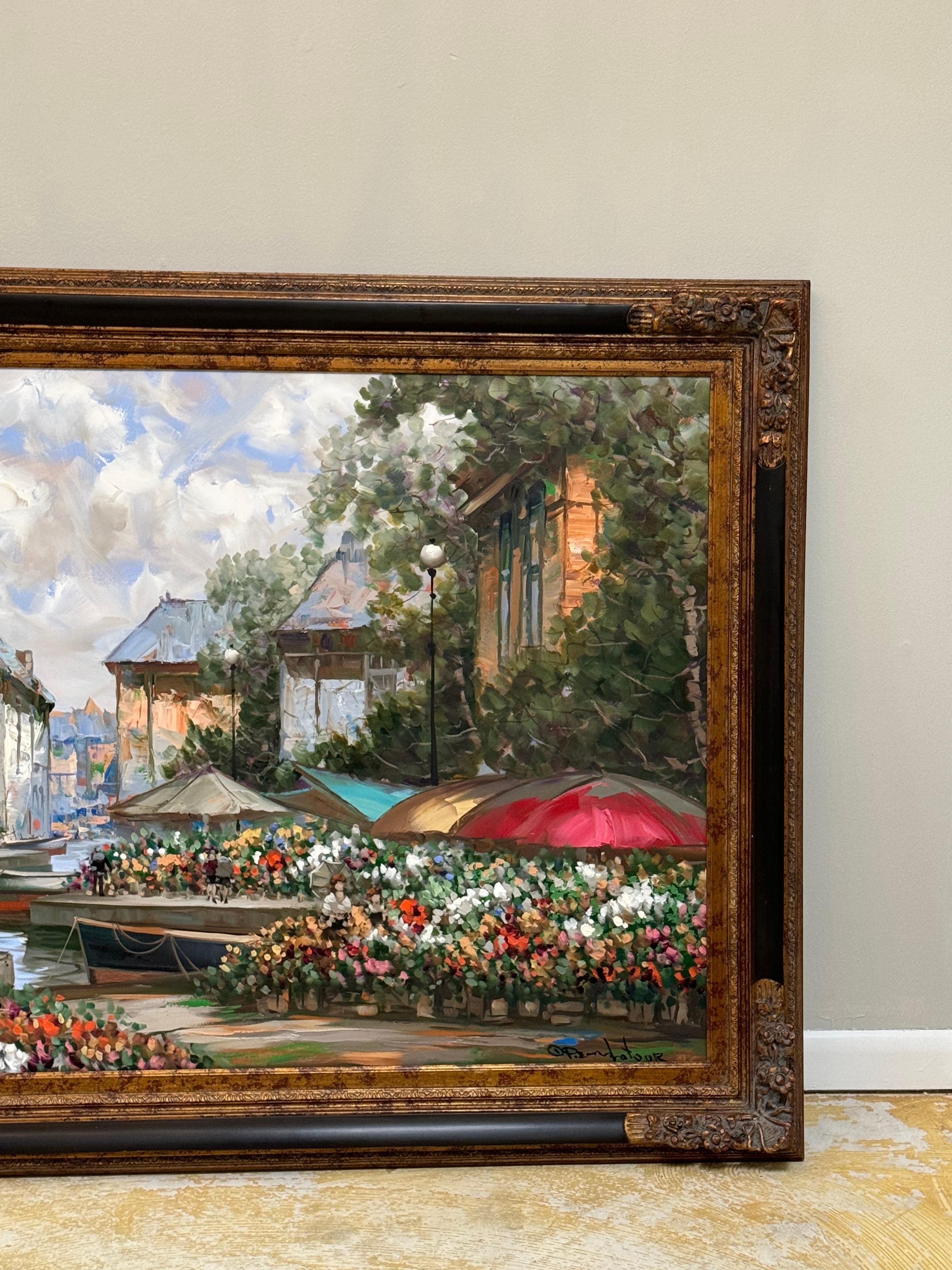 Original landscape oil painting on canvas signed by artist Pierre La tour 1