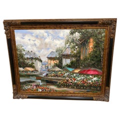 Original landscape oil painting on canvas signed by artist Pierre La tour