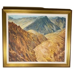 Peinture originale de paysage : "Echoes of the Peaks" - Majestic Mountain Valley