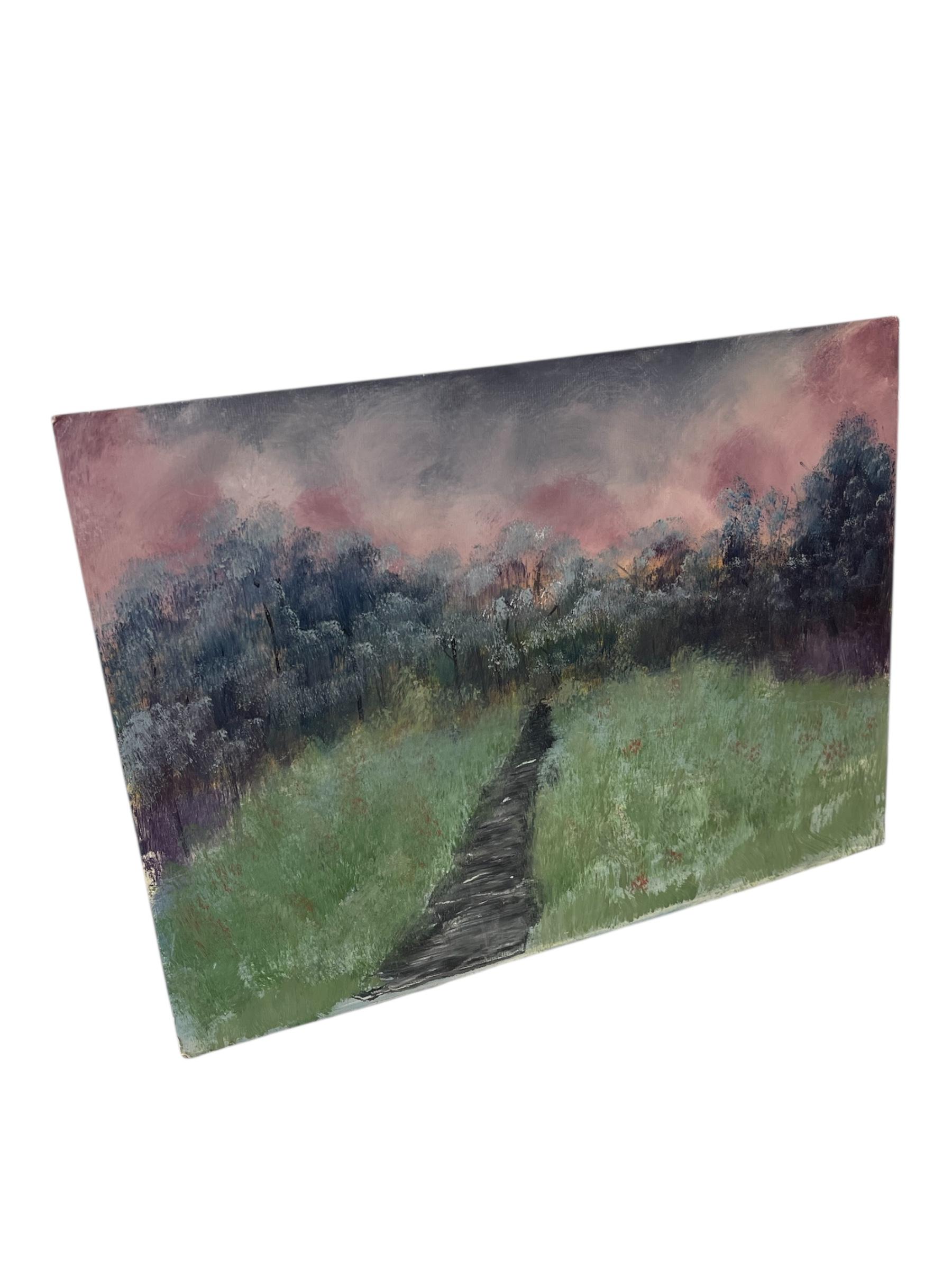 Original-Landschaftsgemälde auf SoHo Artist Board (Moderne der Mitte des Jahrhunderts) im Angebot