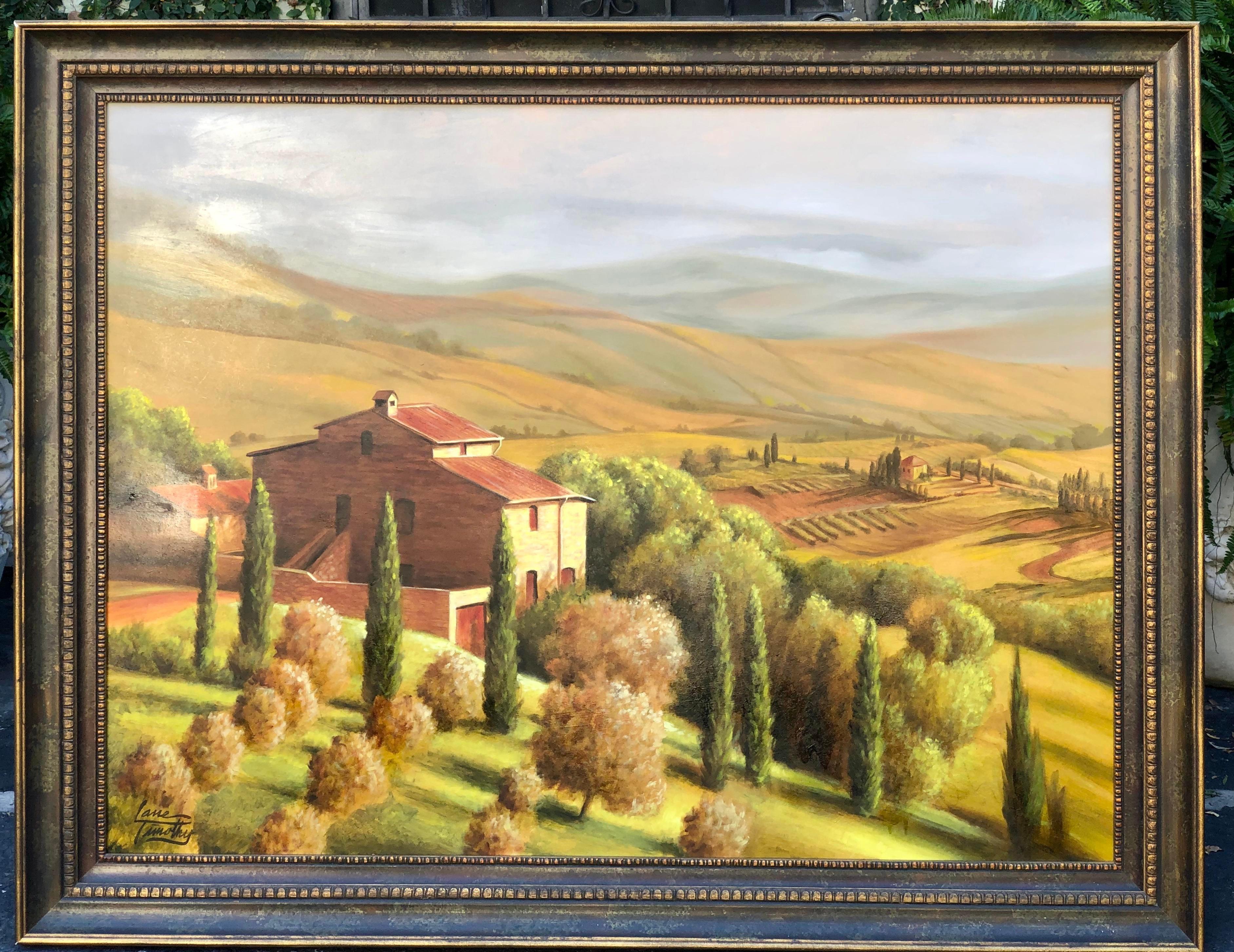 Early original Lane Timothy landscape oil painting. It is entitled 