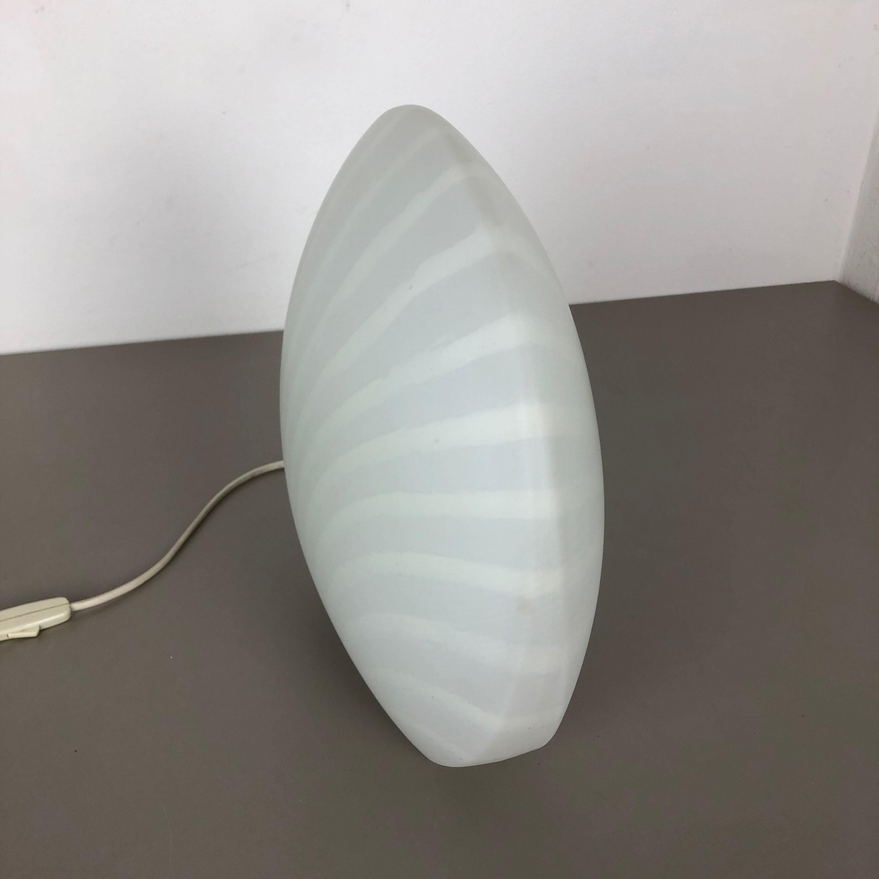 Original Large 1970s Glass Shell Opal Table Light by Peill & Putzler, Germany 5