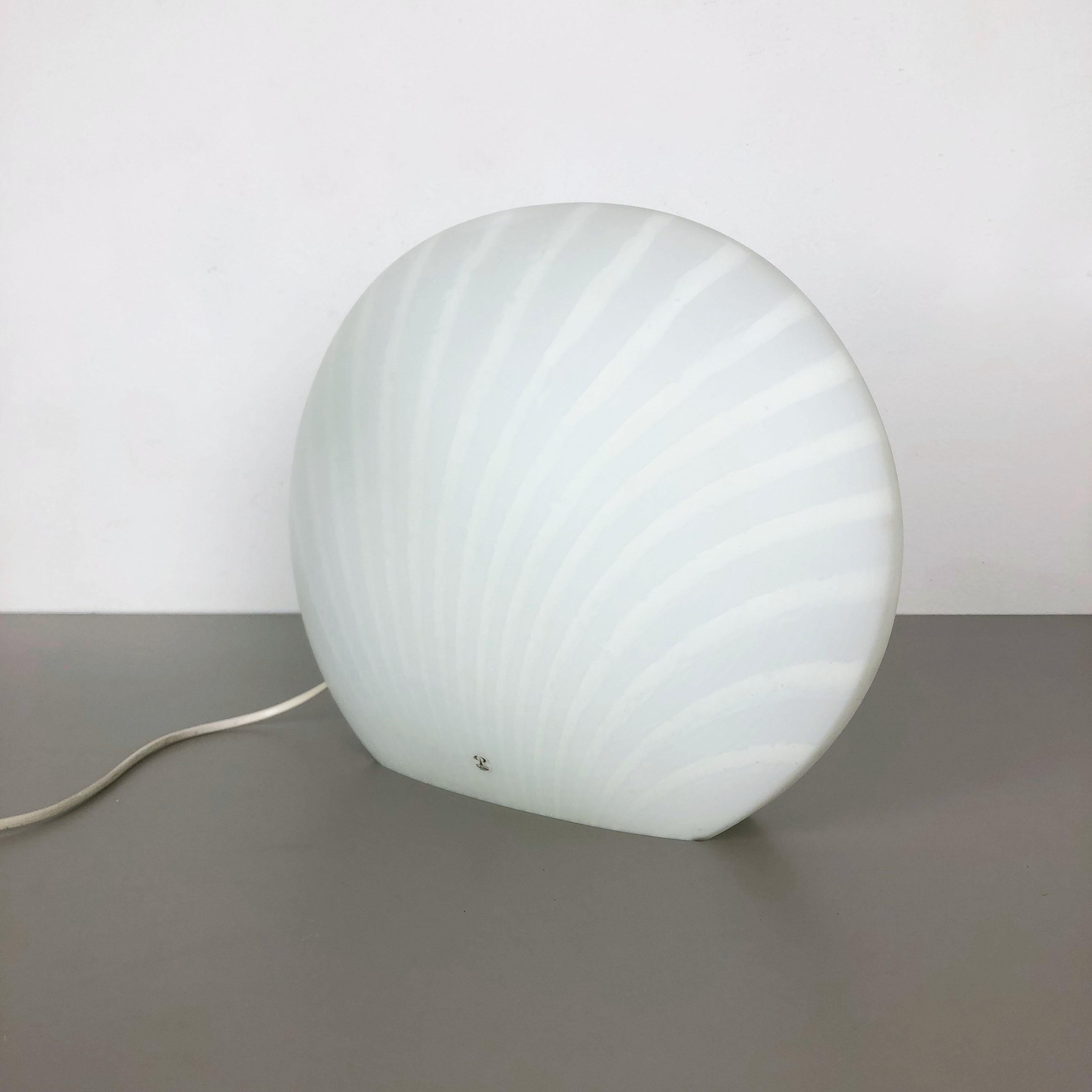 Mid-Century Modern Original Large 1970s Glass Shell Opal Table Light by Peill & Putzler, Germany