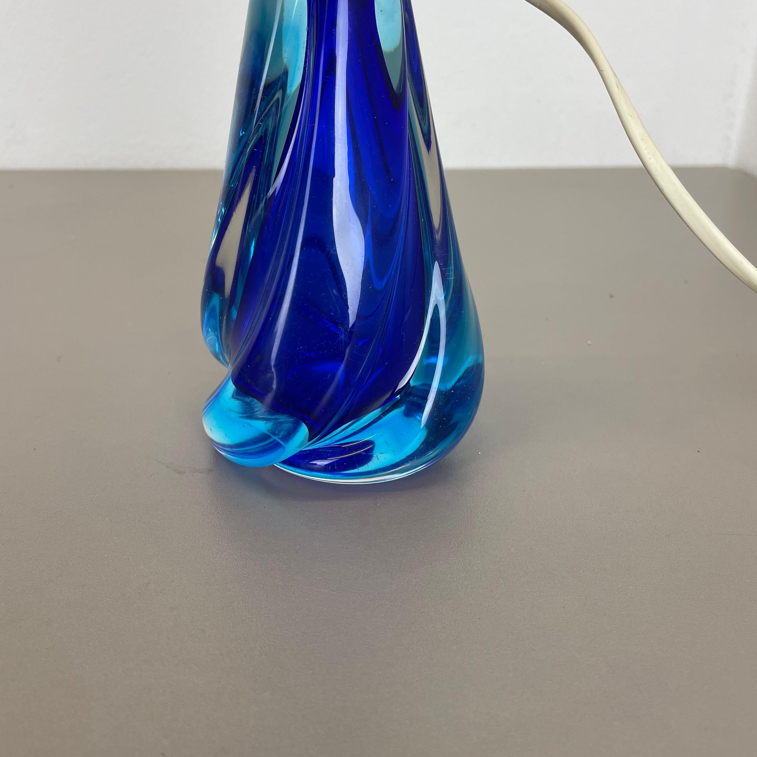 Original Large Sommerso Murano Glass Vetri Table Light Base, Italy, 1960s For Sale 1