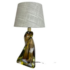 Original Large Sommerso Murano Glass Vetri Table Light Base, Italy, 1960s