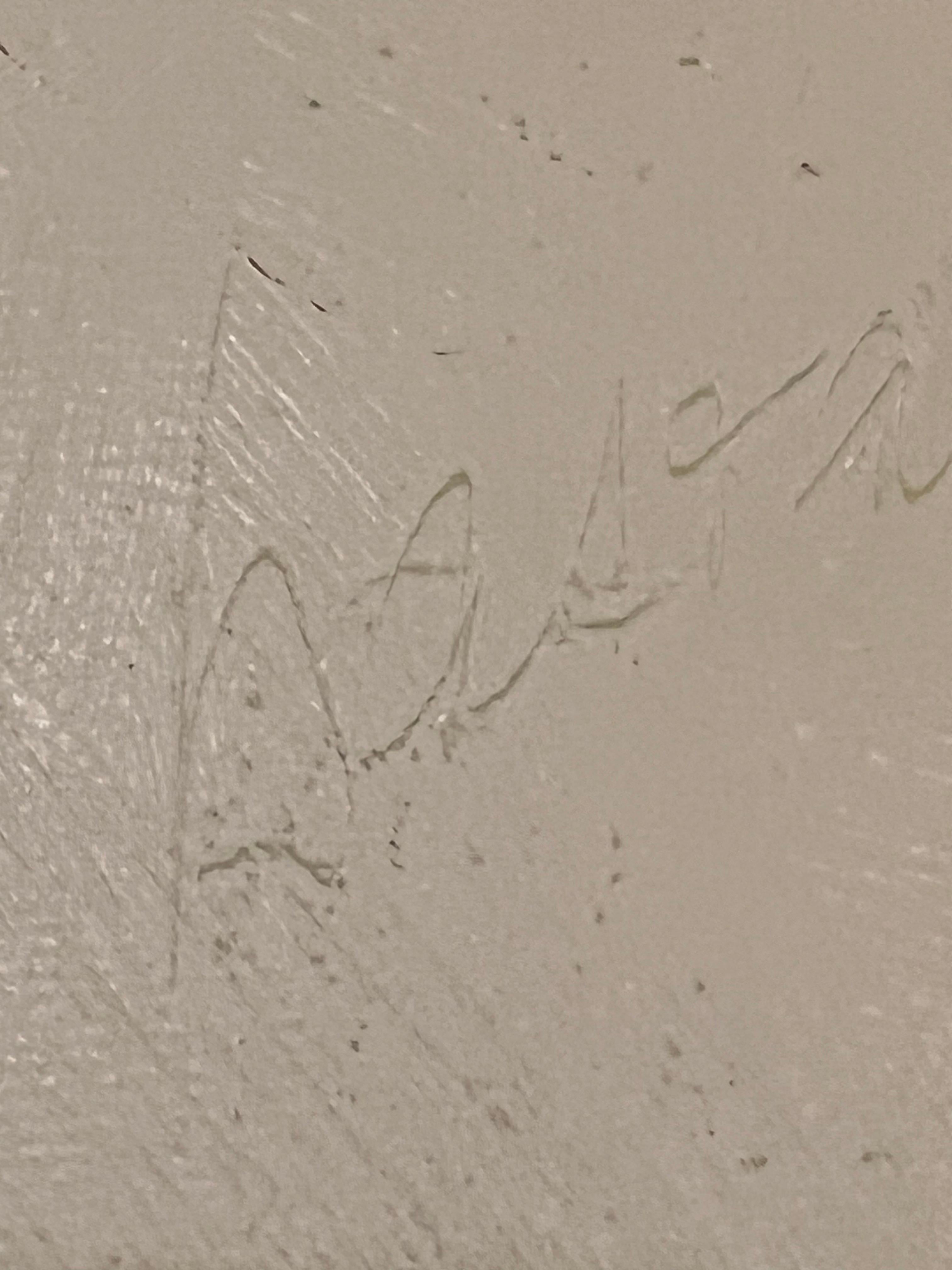Großes Ölgemälde auf Leinwand, Öl auf Leinwand, signiert im Angebot 1