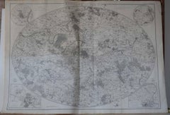 Original Large Antique Map of Paris, France by John Dower, 1861