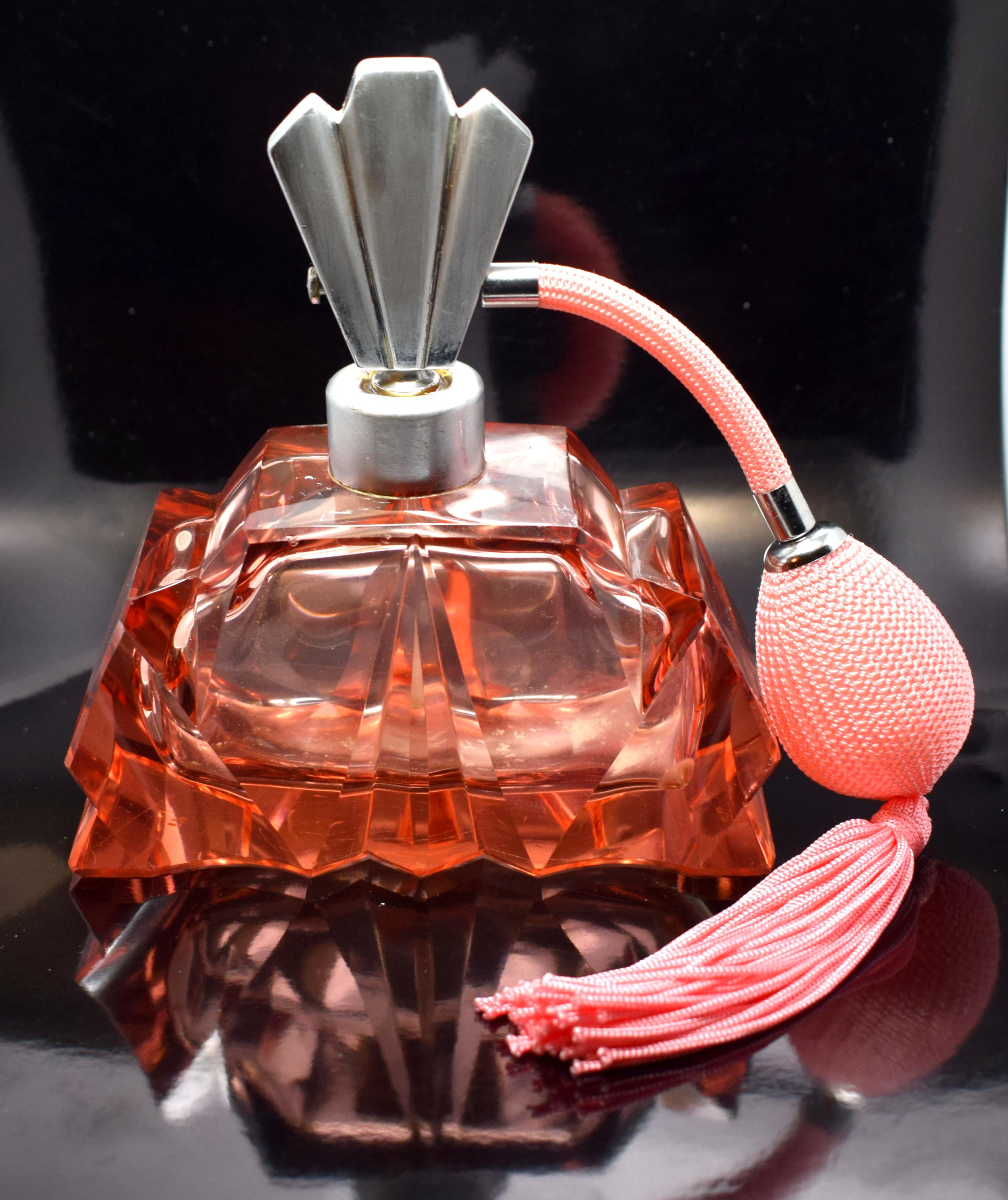 20th Century Original Large Art Deco Glass Perfume Atomiser