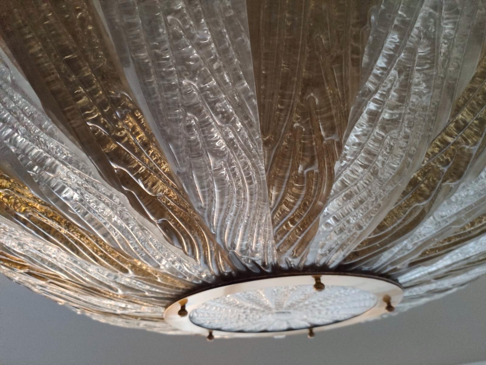 Original Large Ceiling Flush Mount by Barovier & Toso. Murano, 1980s 6