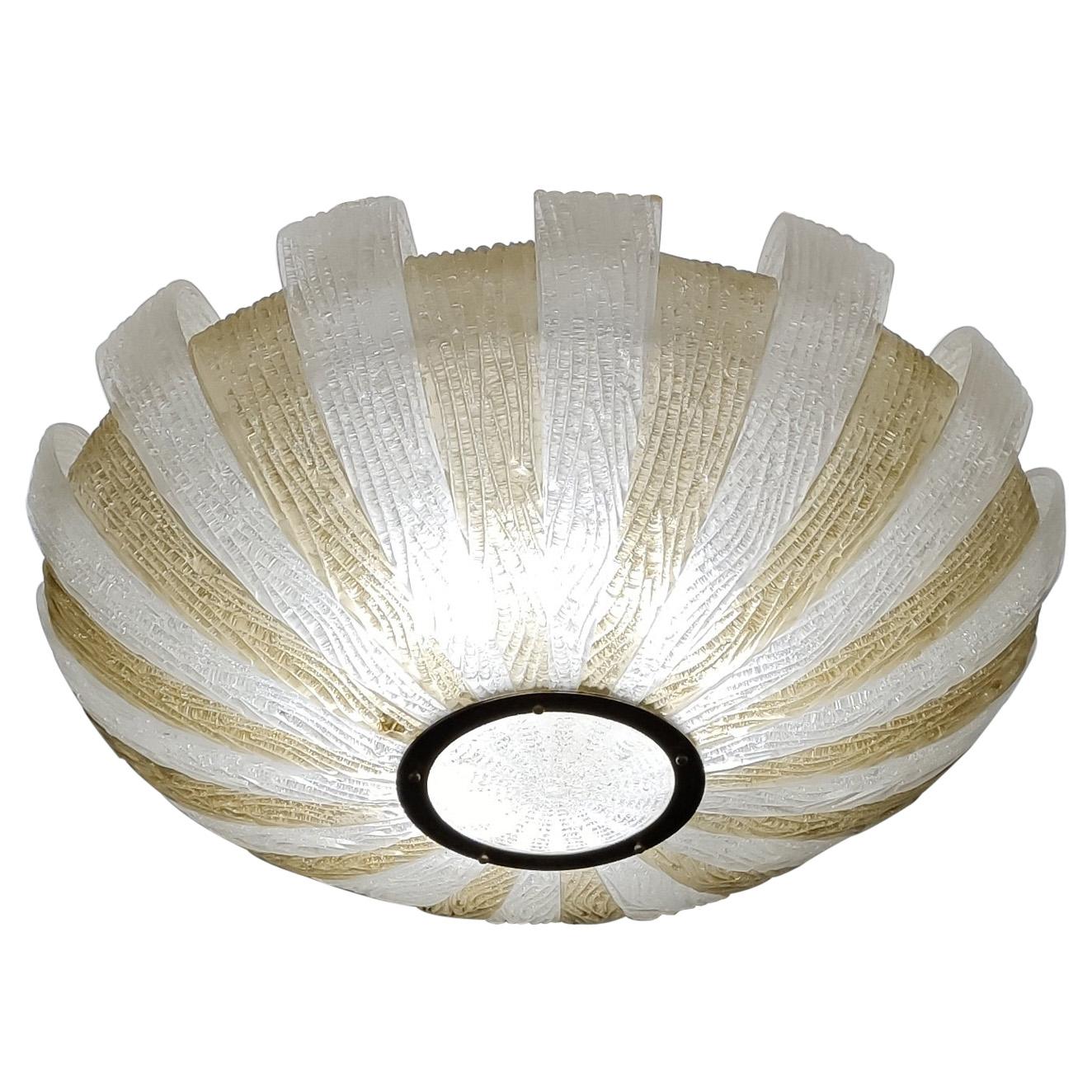 Original Large Ceiling Flush Mount by Barovier & Toso, Murano, 1980s