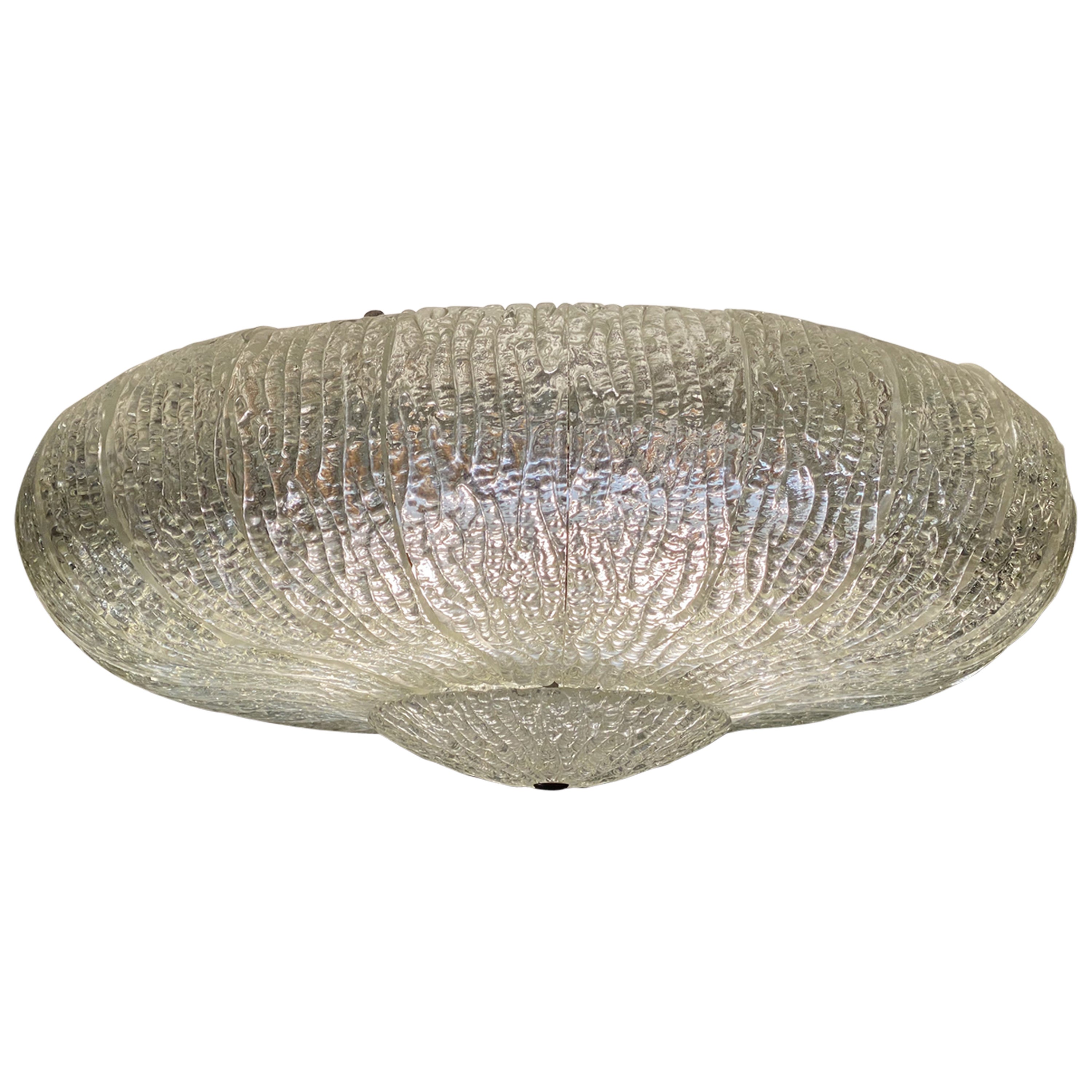Original Large Ceiling Flush Mount Light by Barovier & Toso, Murano, 1940s