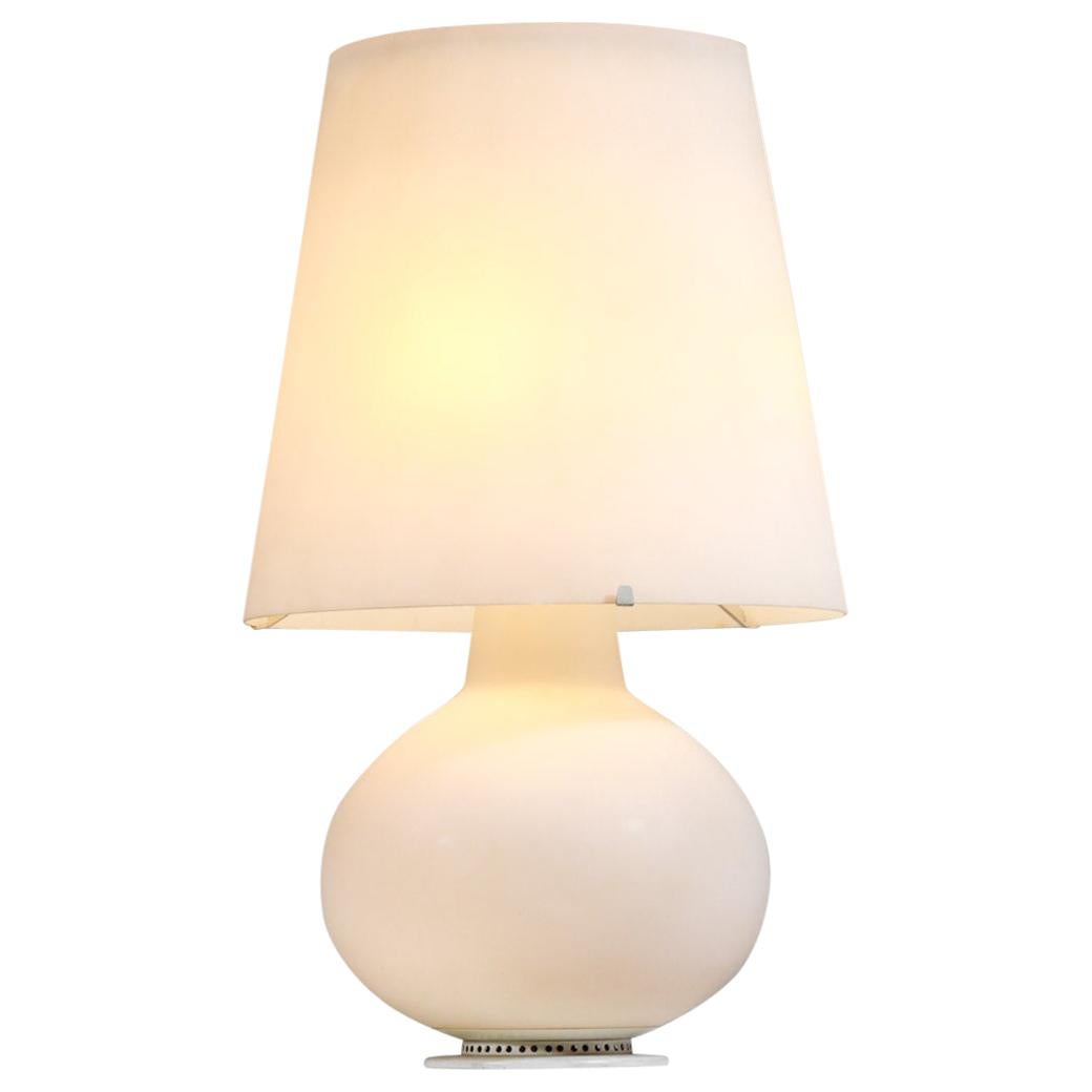 Original Large Fontana Arte Lamp by Max Ingrand circa 1960 Opaline Glass For Sale