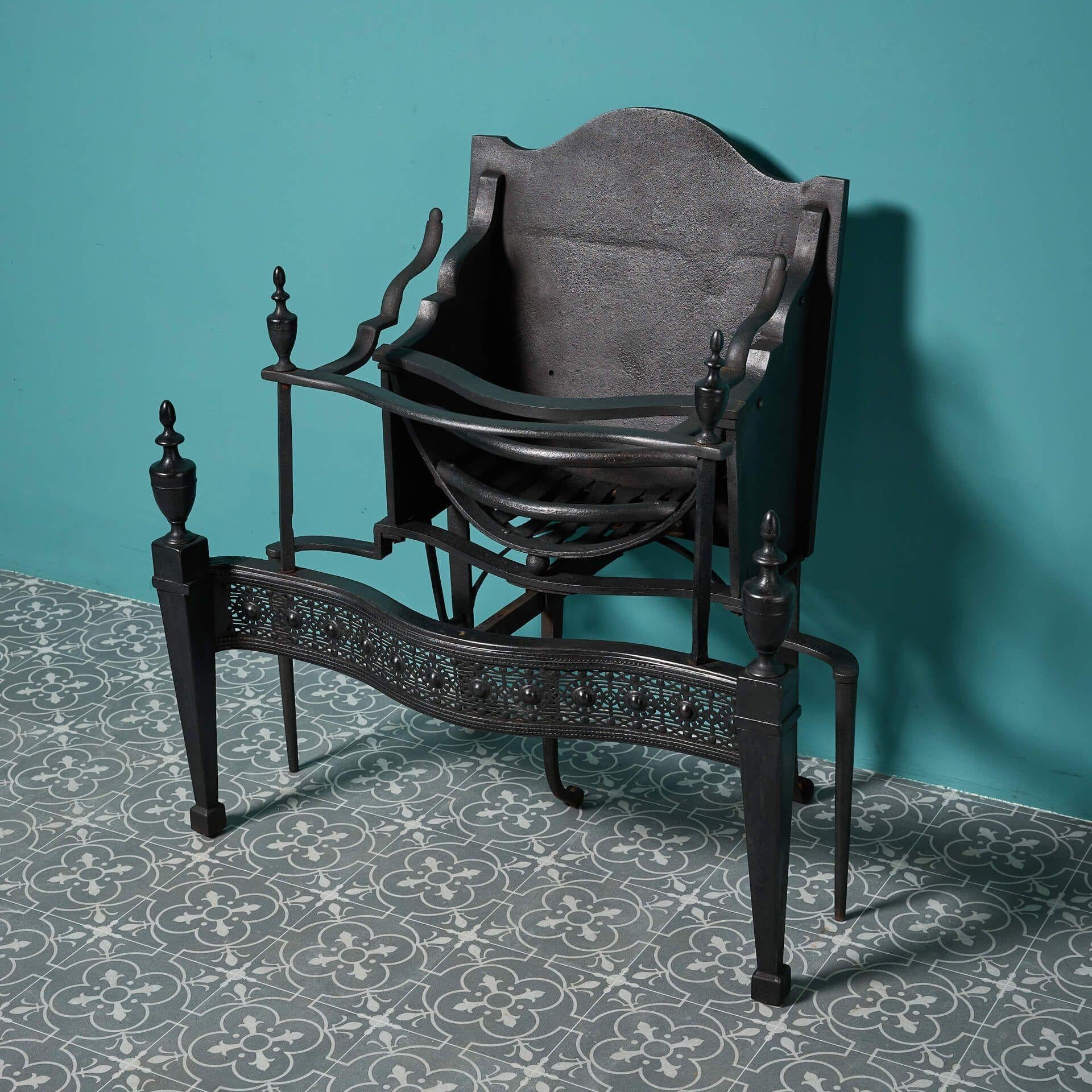 Metal Original Large Georgian Period Iron Fire Grate For Sale
