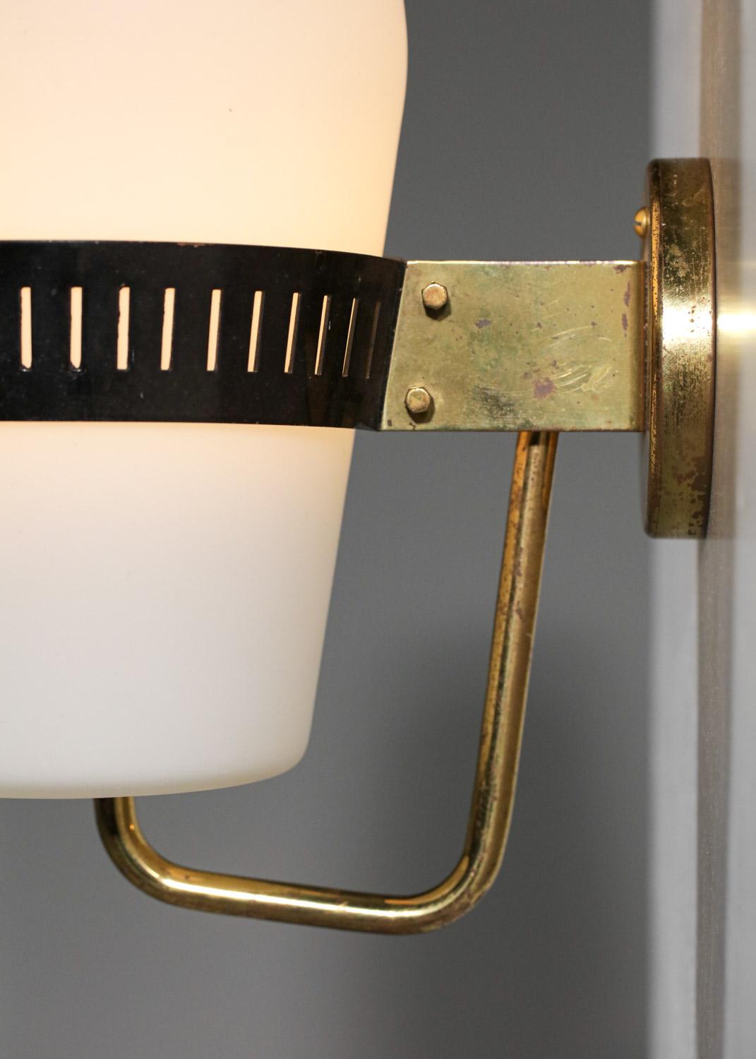 Metal original Large Italian Stilnovo wall lamp from the 60s sconce - G483