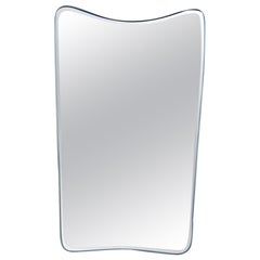 Original Large Mid-century Italian Brass Mirror   Original Patina