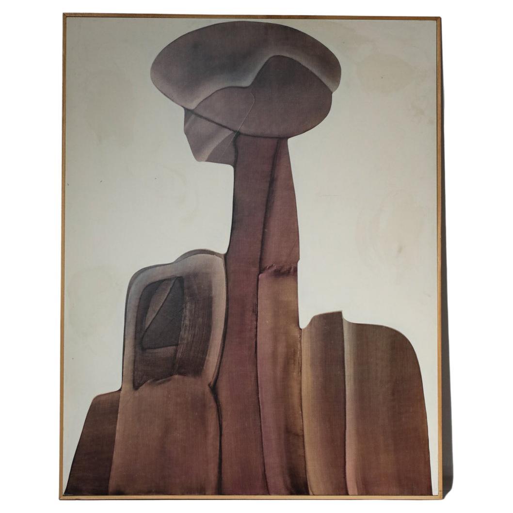 Organico moderno Olio originale di grandi dimensioni su pannello Guy Dessauges Pittura anni '70 Artista svizzero, 159/17 in vendita