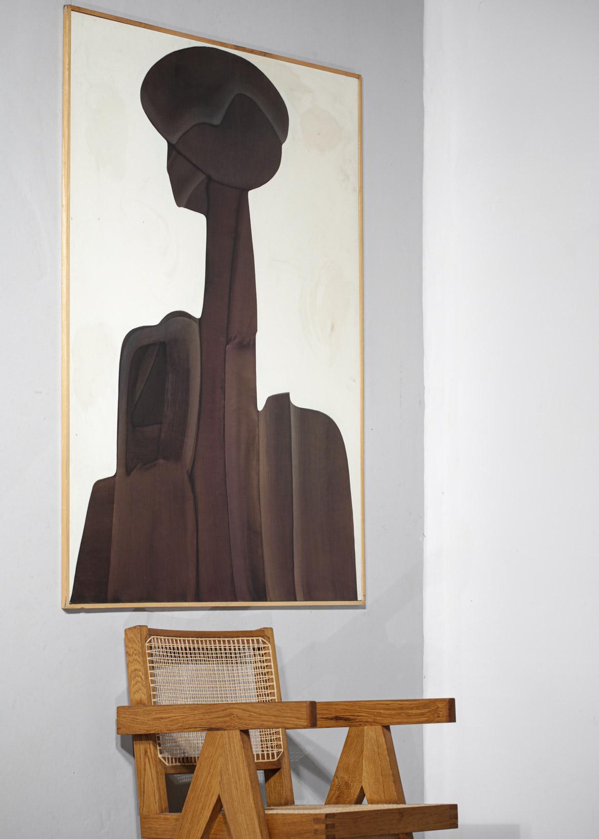 Suisse Grande huile sur panneau originale de Guy Dessauges - Peinture de l'artiste suisse des années 70, 159/17 en vente